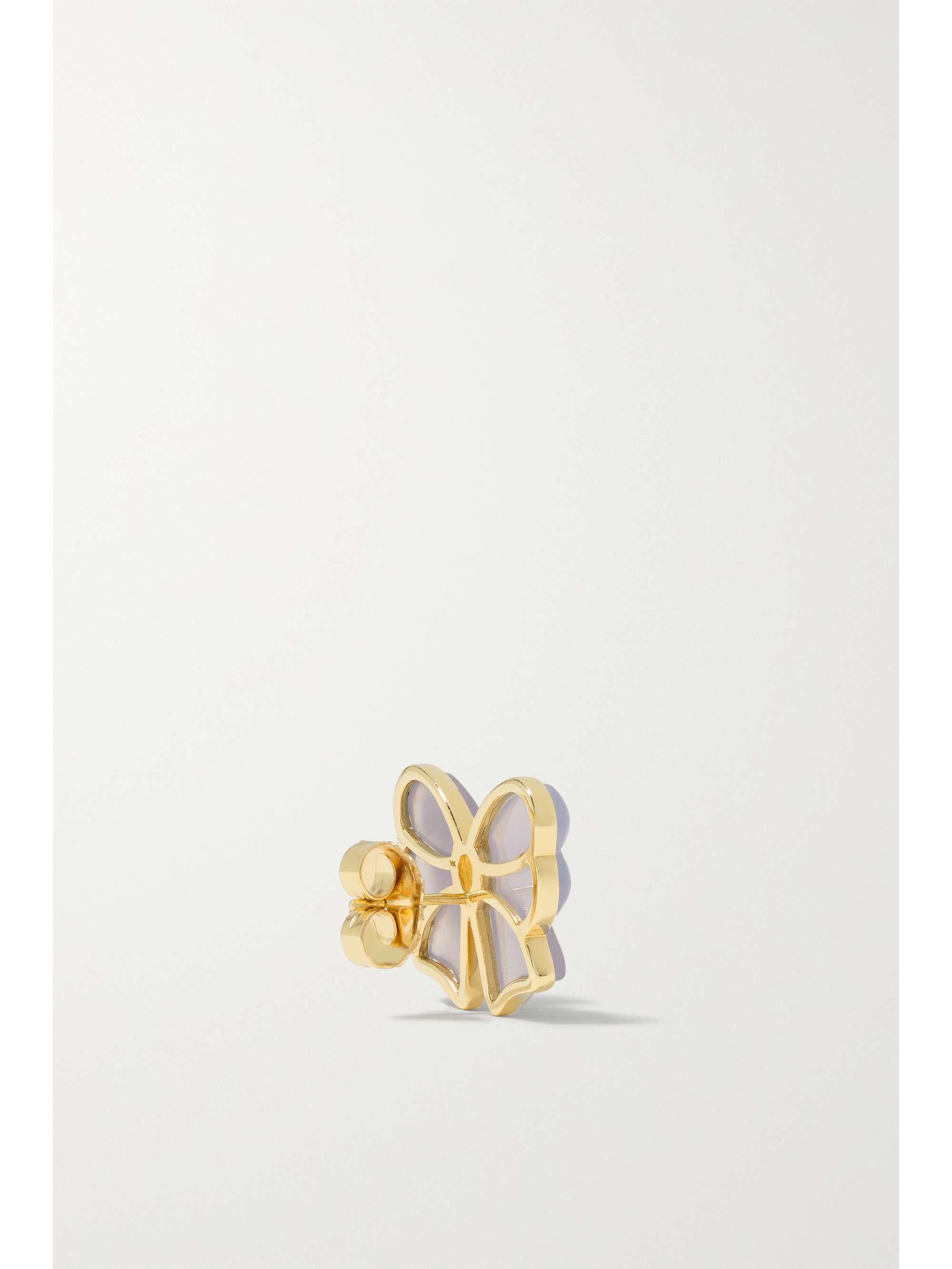 MASON AND BOOKS Berkeley Small Bow 14-karat gold, chalcedony and opal earrings