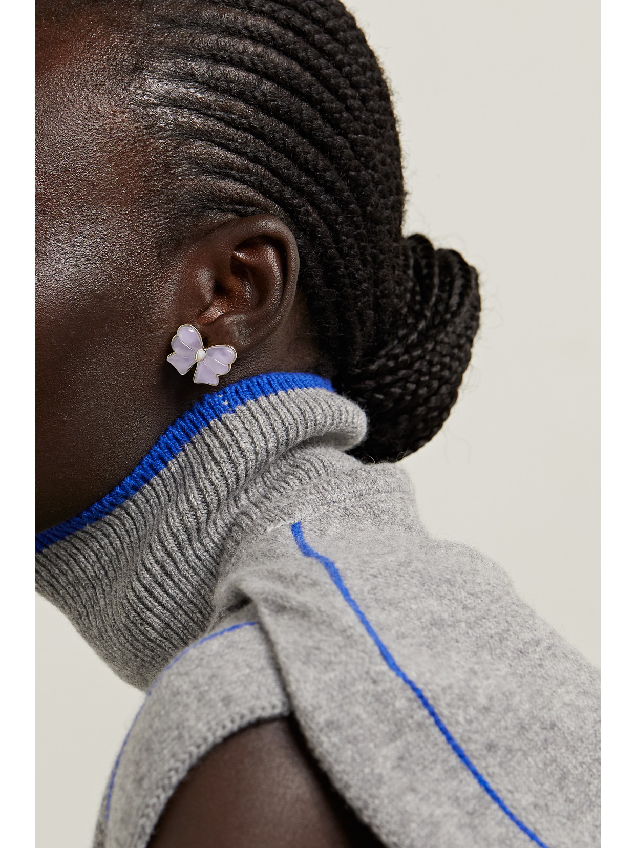 Mason And Books Berkeley Small Bow 14-karat Gold, Chalcedony And Opal Earrings In Gold