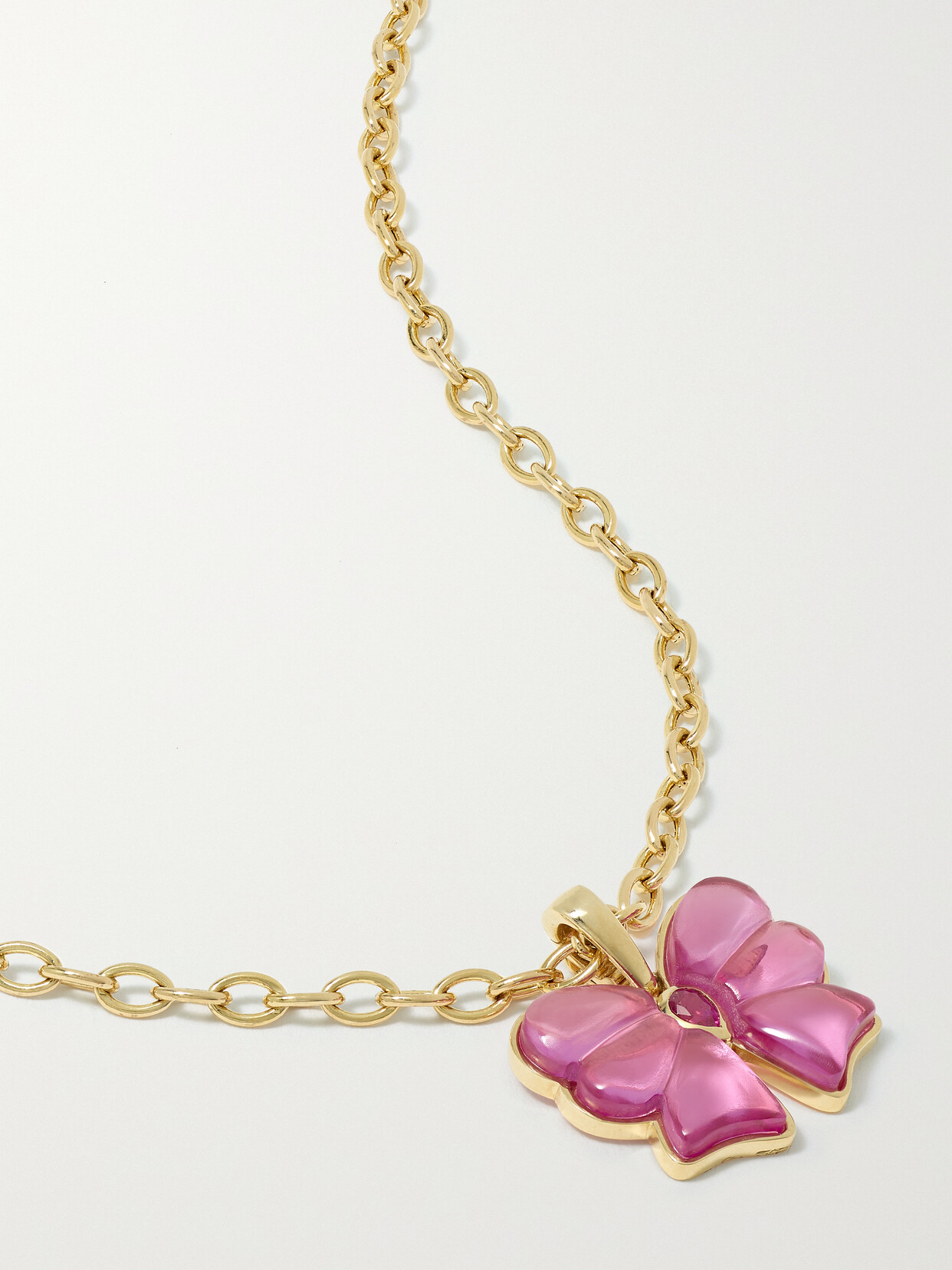 Mason and Books - Berkeley 14-karat Gold, Topaz And Sapphire Necklace - Pink