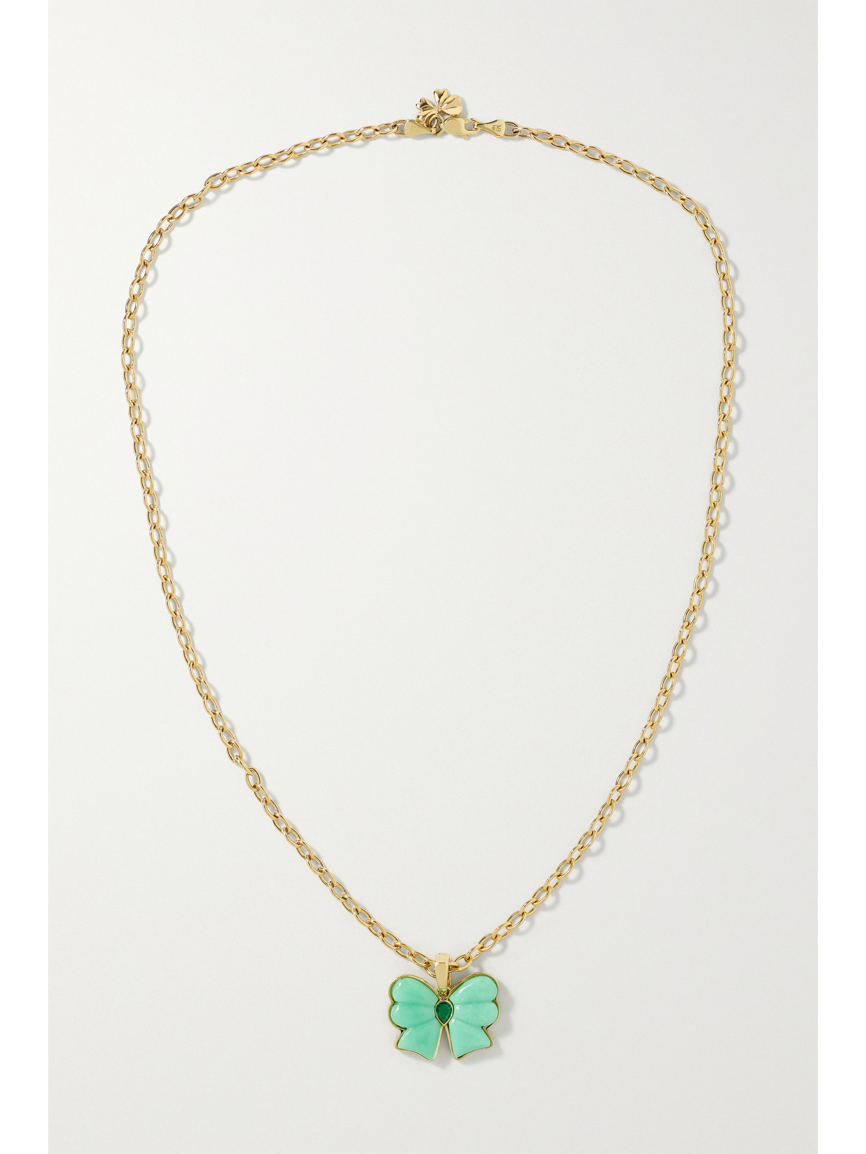 Mason And Books Berkeley 14-karat Gold, Chrysoprase And Emerald Necklace In Gold