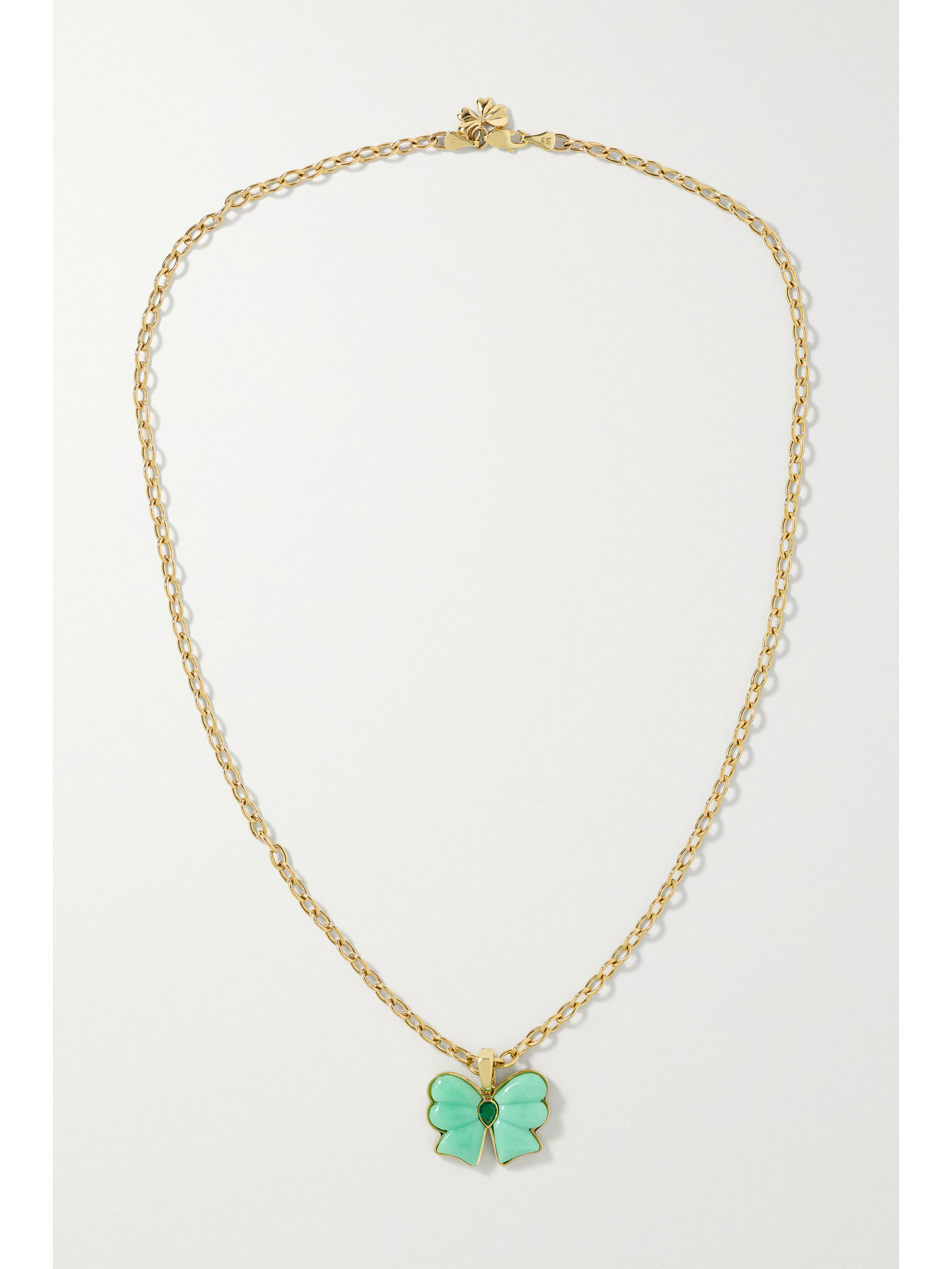 Shop Mason And Books Berkeley 14-karat Gold, Chrysoprase And Emerald Necklace