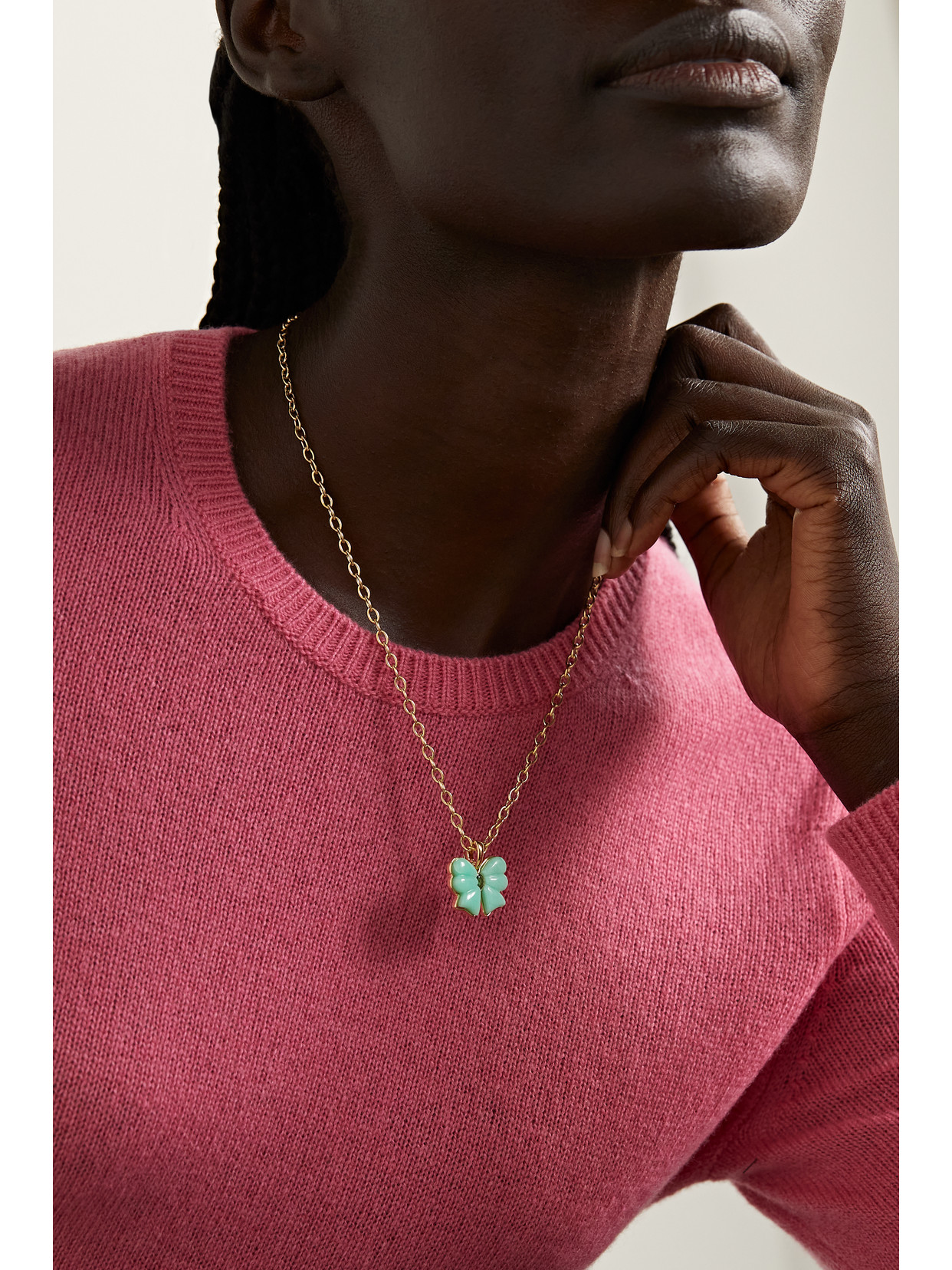 Mason And Books Berkeley 14-karat Gold, Chrysoprase And Emerald Necklace In Gold