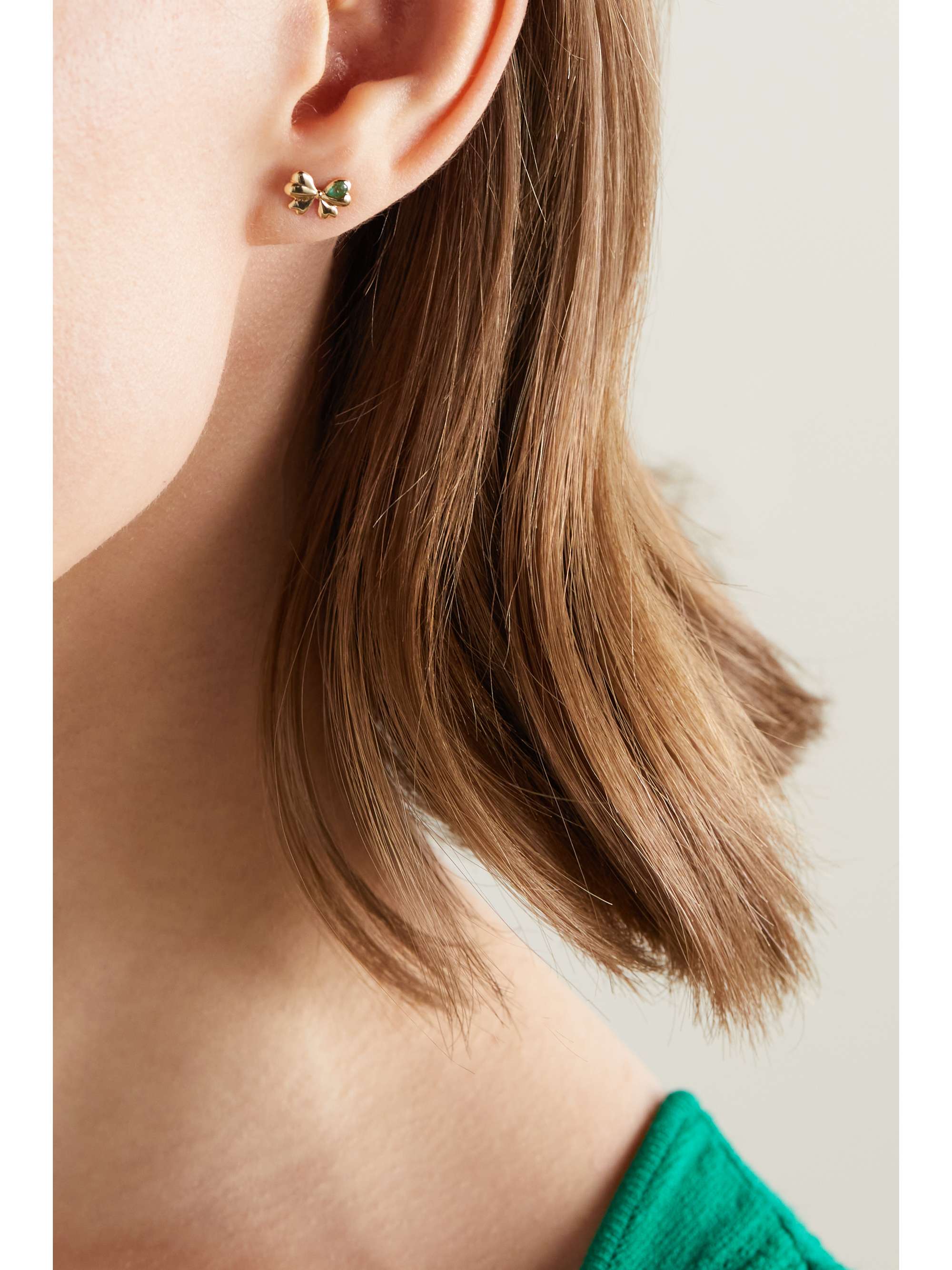MASON AND BOOKS Estèe 14-karat gold emerald single earring