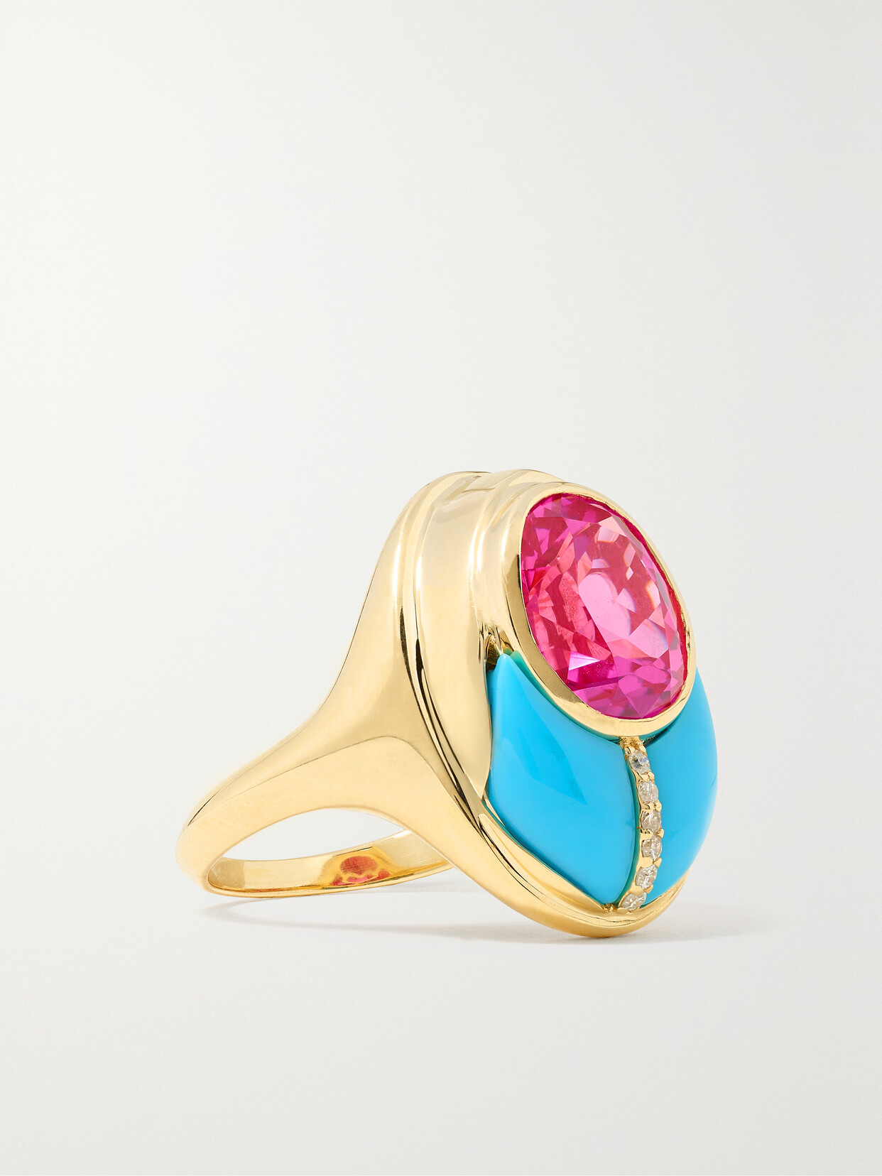 Mason and Books Love Bug 14-karat Gold Multi-stone Ring - Blue