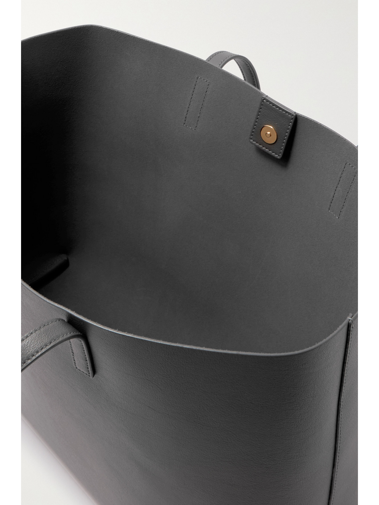 Saint Laurent Leather Tote In Gray
