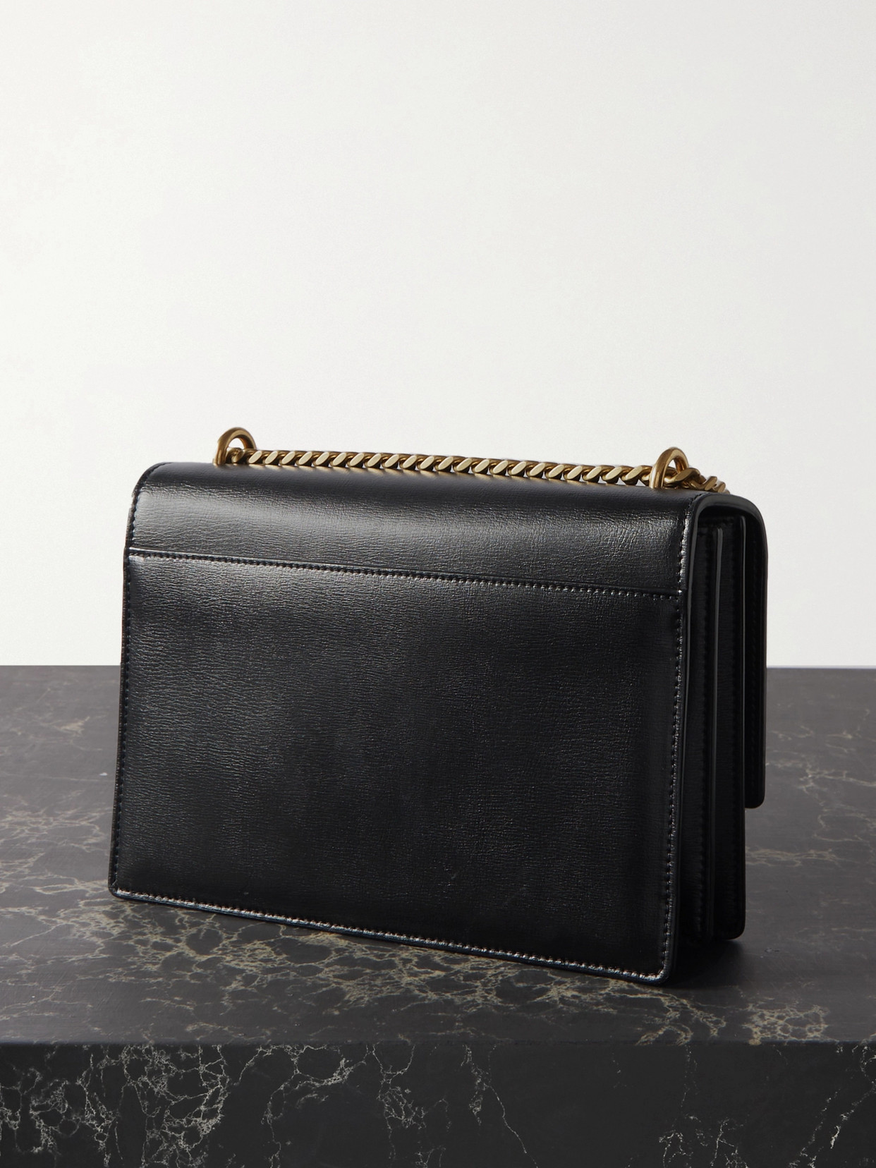 Saint Laurent Leather Sunset Shoulder Bag In Black