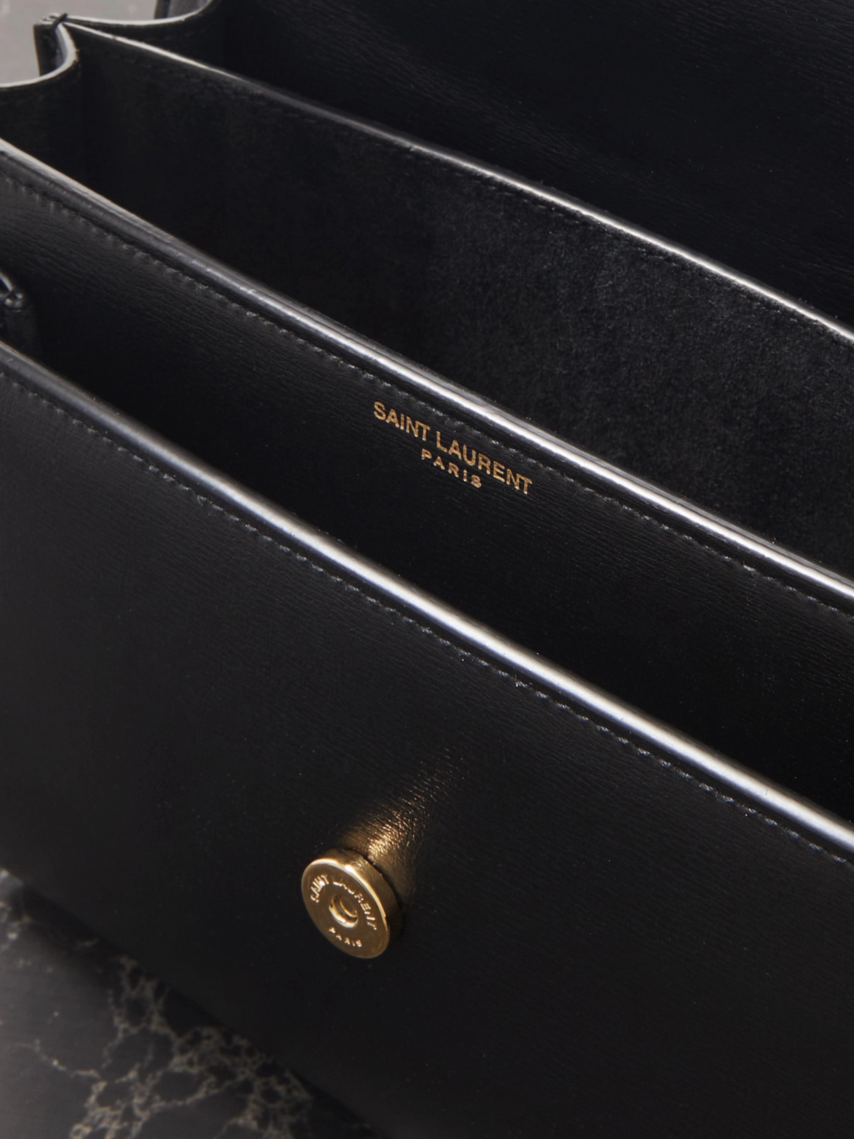 Saint Laurent Leather Sunset Shoulder Bag In Black