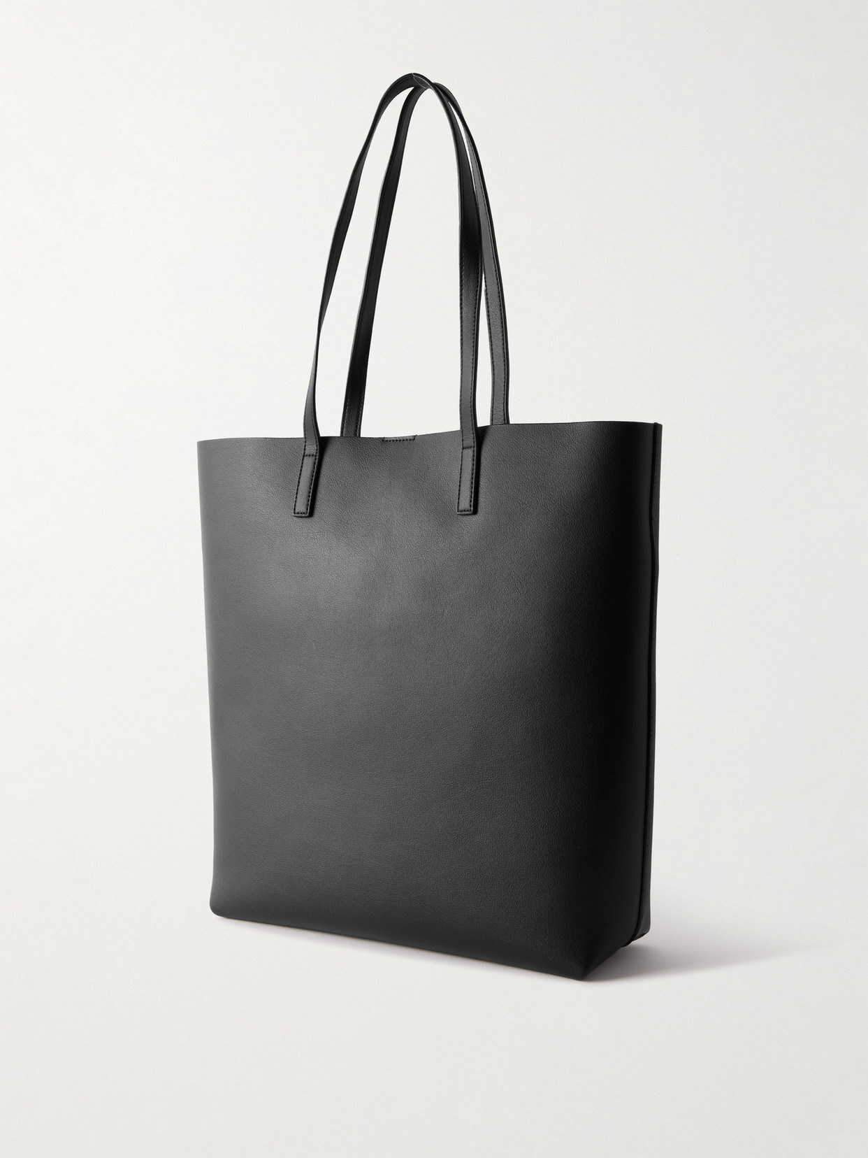 Saint Laurent Toy Black Leather Tote, Tote Bag, Black, Leather In Black