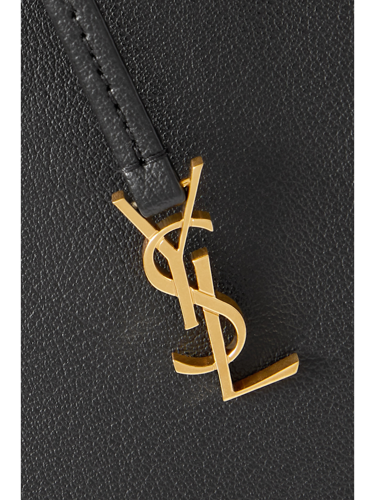 Saint Laurent Toy Black Leather Tote, Tote Bag, Black, Leather In Black