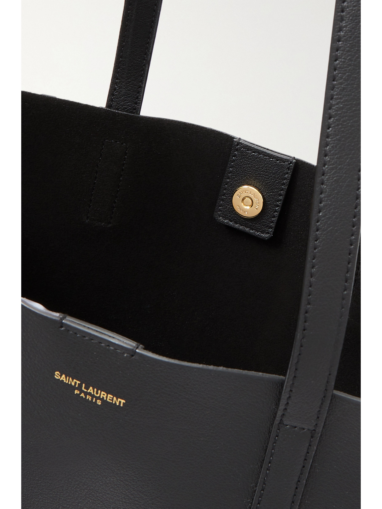 Saint Laurent Toy Black Leather Tote, Tote Bag, Black, Leather In Black