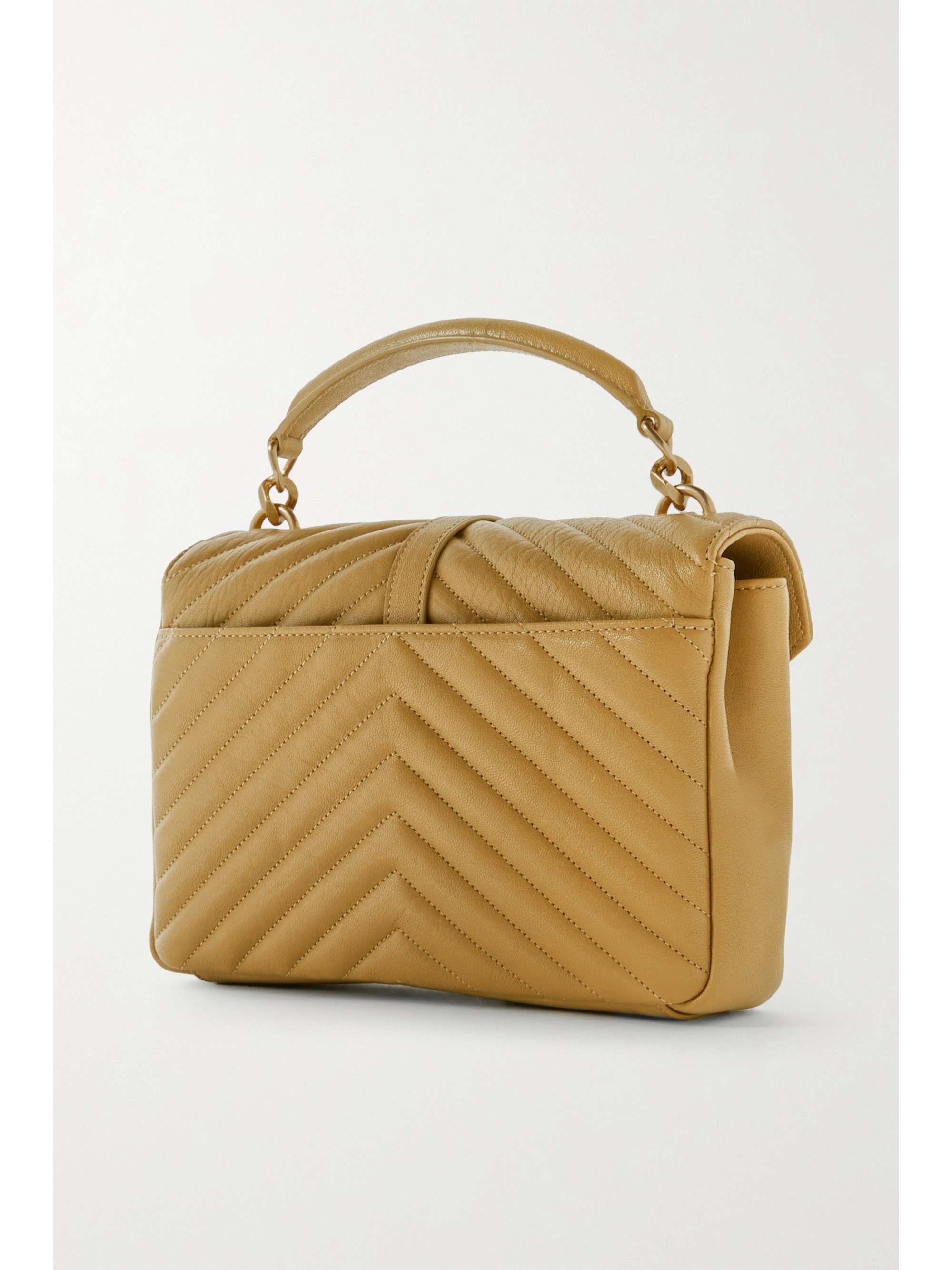 SAINT LAURENT College medium quilted suede tote