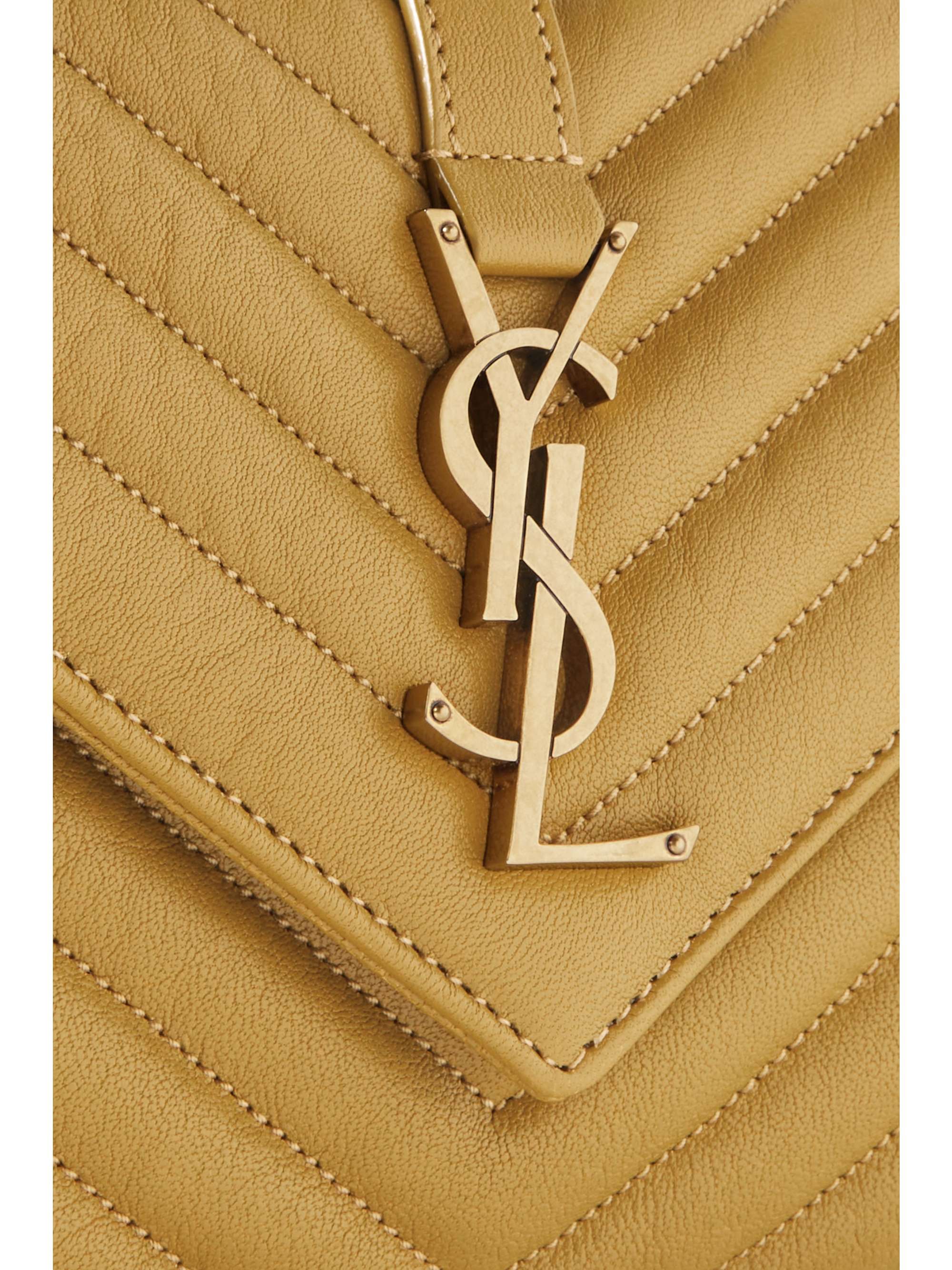 SAINT LAURENT College medium quilted suede tote