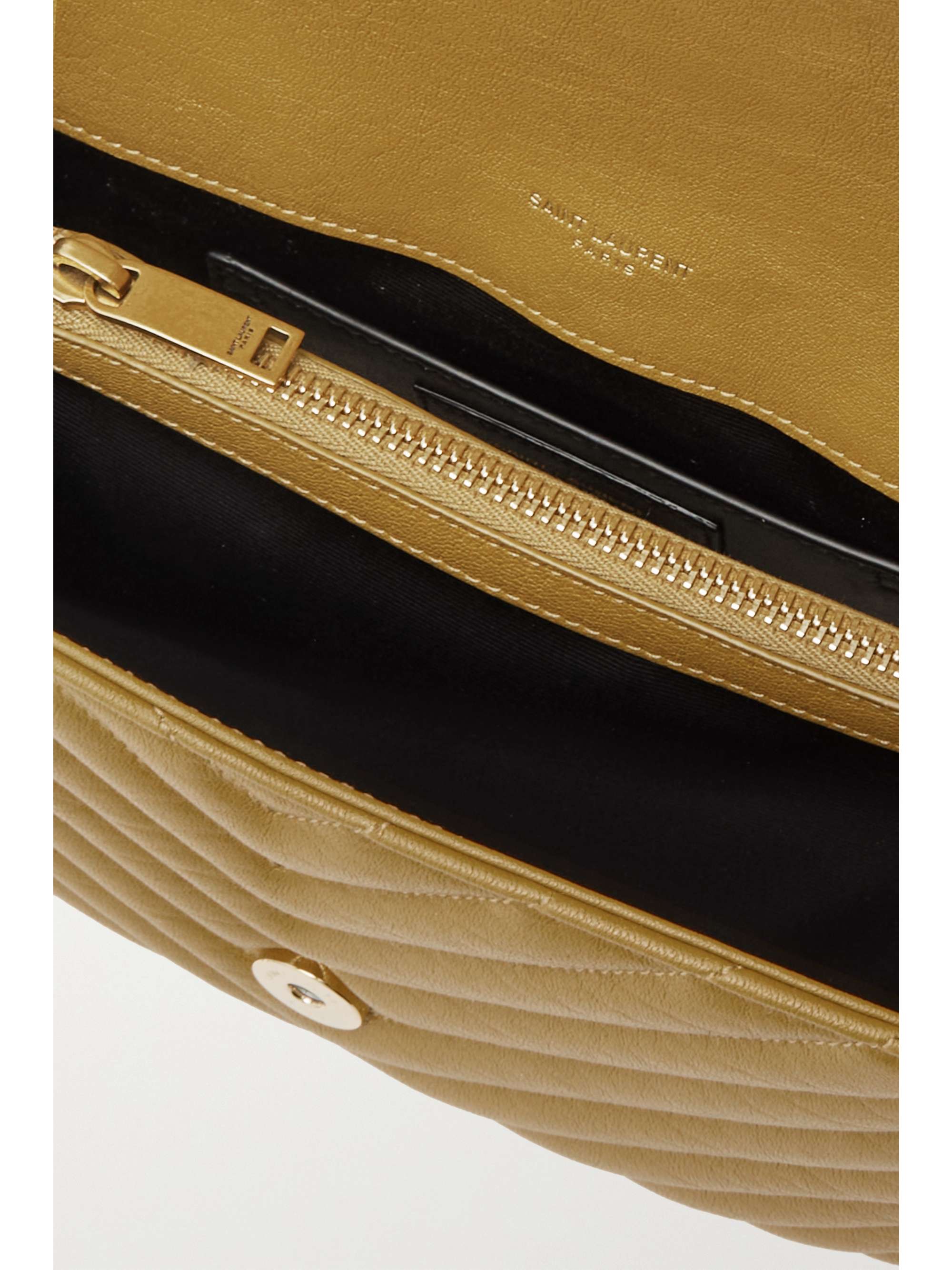 SAINT LAURENT College medium quilted suede tote
