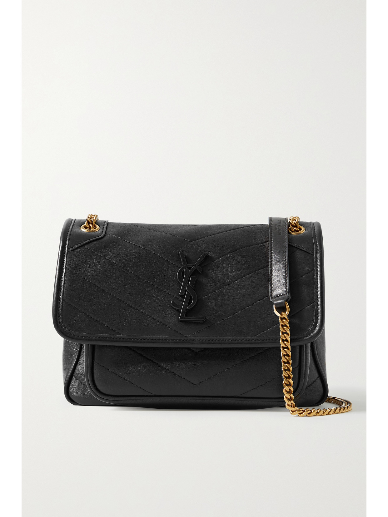 Saint Laurent Niki Baby Mini Quilted Leather Shoulder Bag In Black