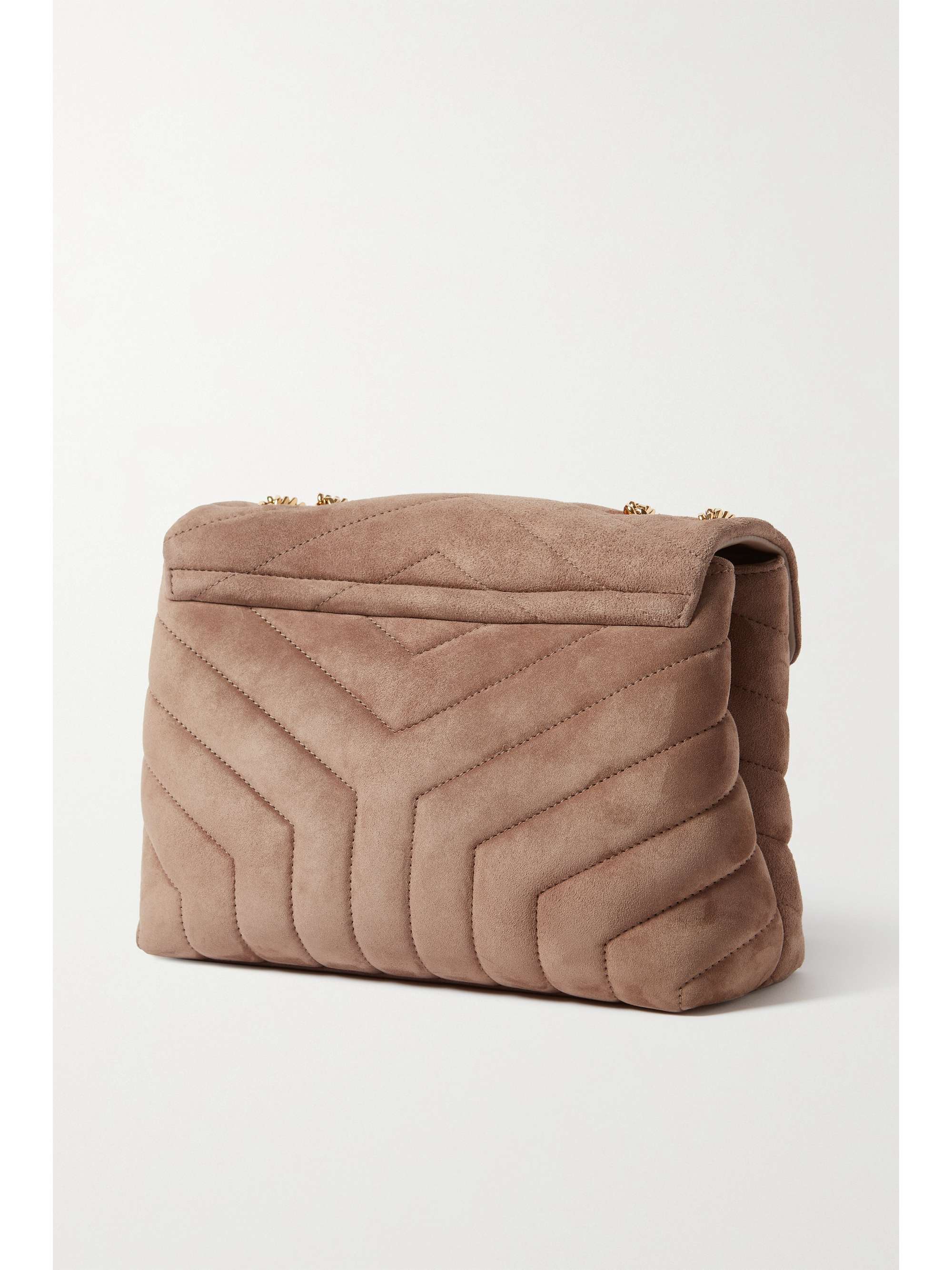 SAINT LAURENT Loulou small quilted suede shoulder bag NETAPORTER