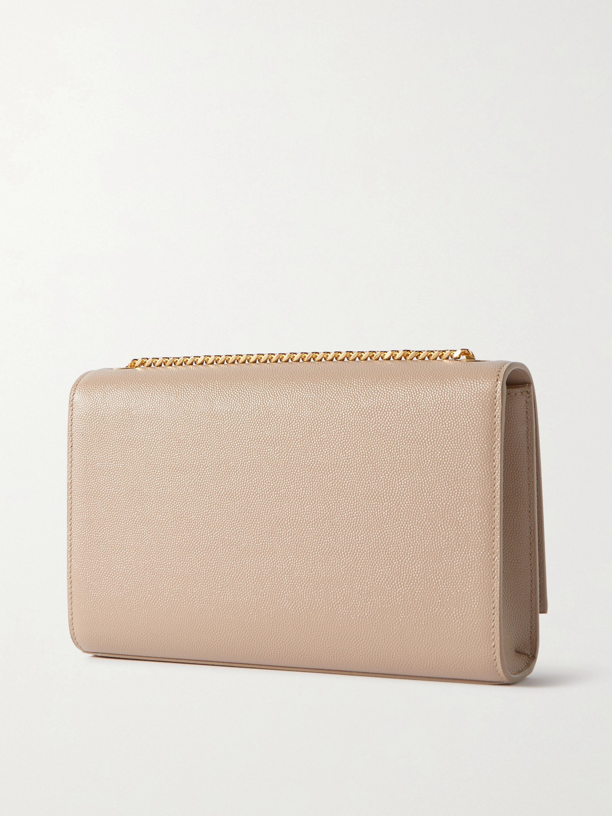 Saint Laurent Kate Textured-leather Shoulder Bag In Neutrals