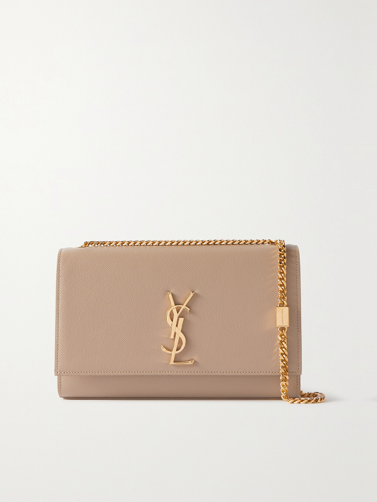 Saint Laurent Kate Textured-leather Shoulder Bag In Neutrals