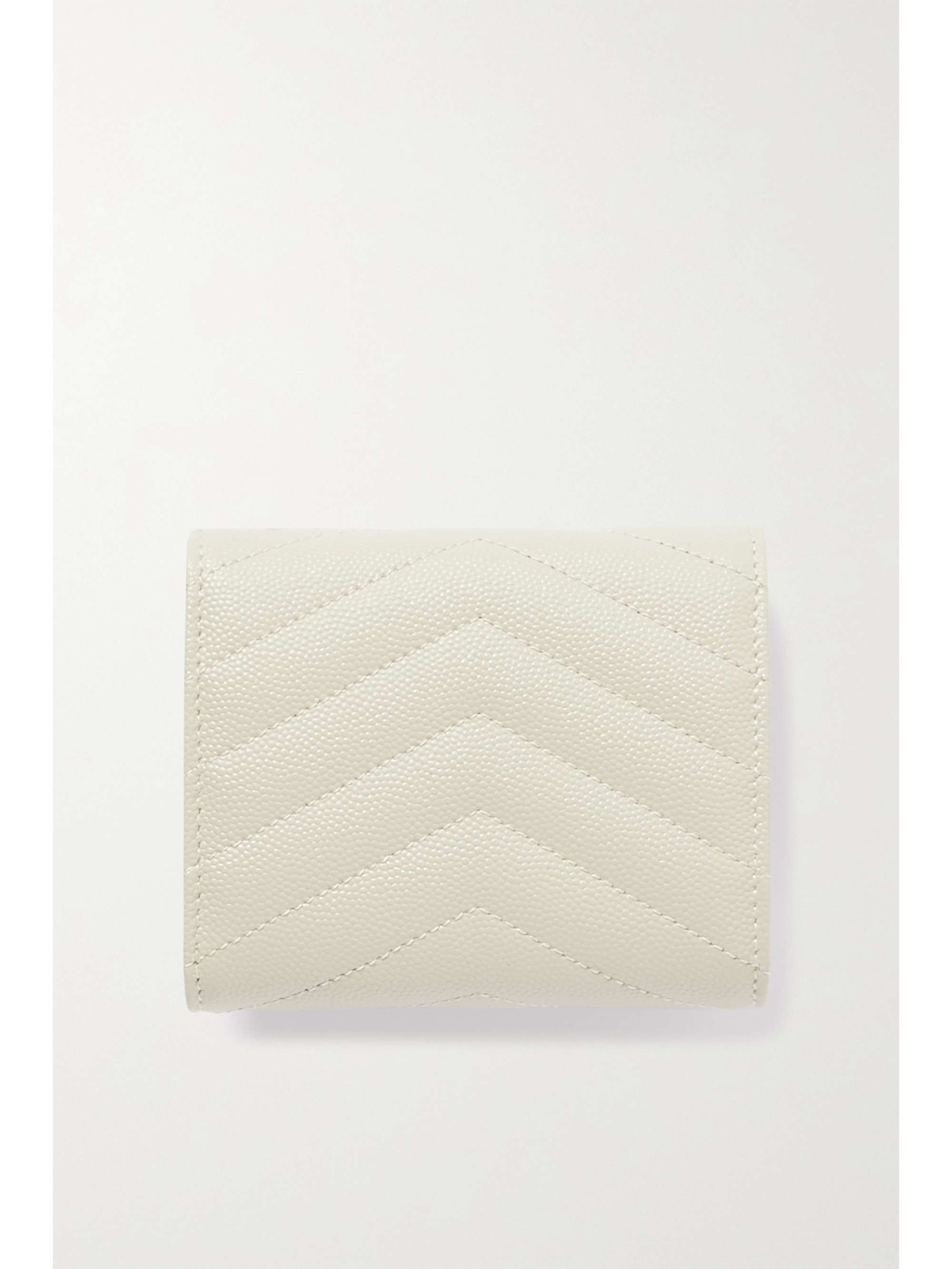 SAINT LAURENT Monogramme Envelope quilted textured-leather wallet