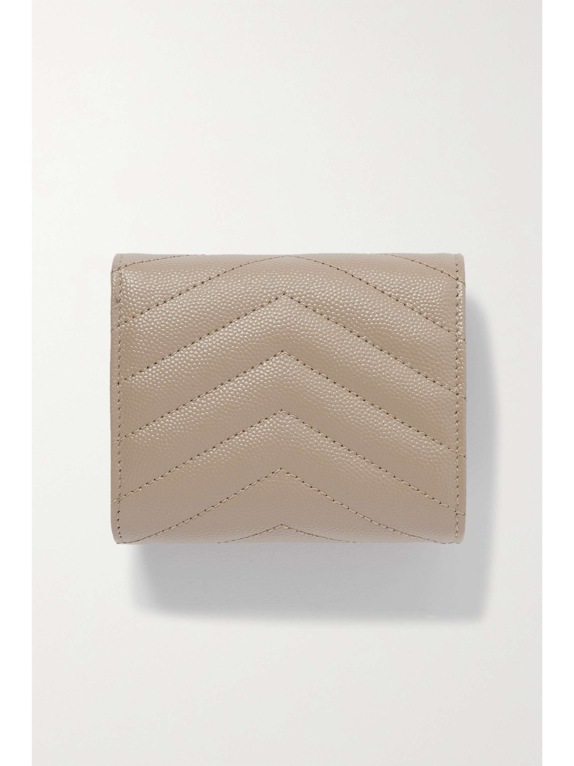 SAINT LAURENT Monogramme Envelope quilted textured-leather wallet