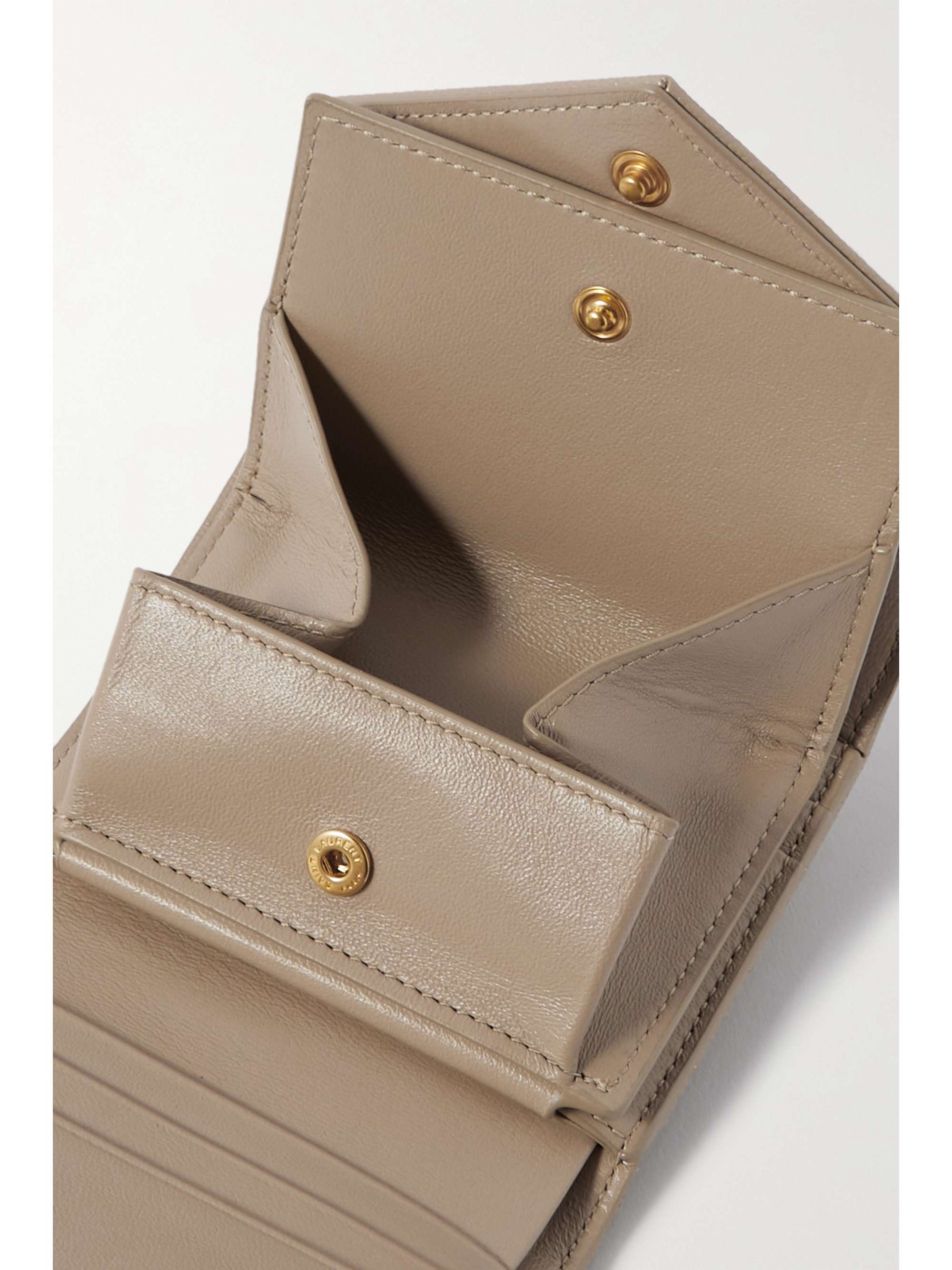 SAINT LAURENT Monogramme Envelope quilted textured-leather wallet
