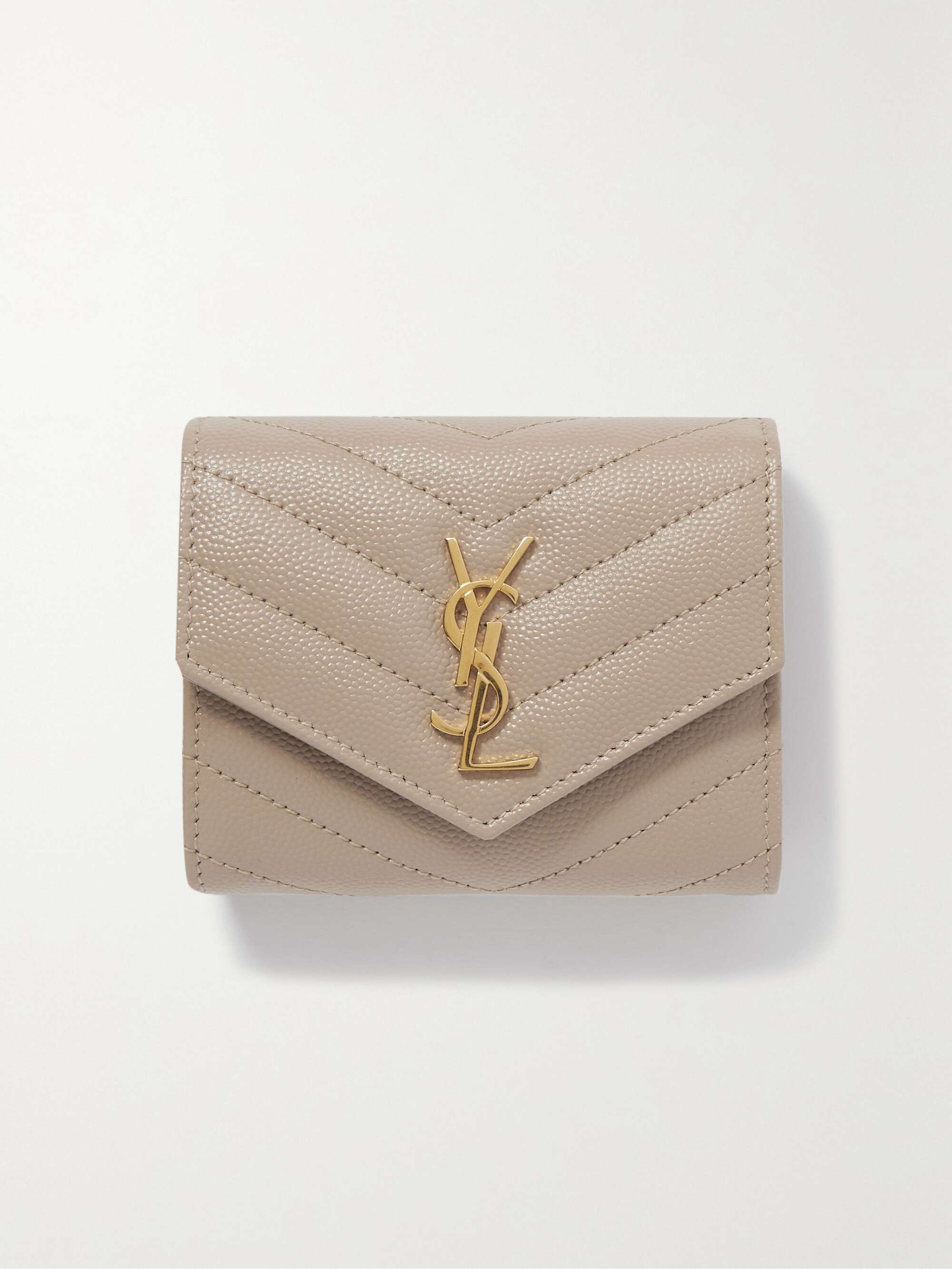 SAINT LAURENT Cassandre quilted textured-leather wallet | NET-A-PORTER