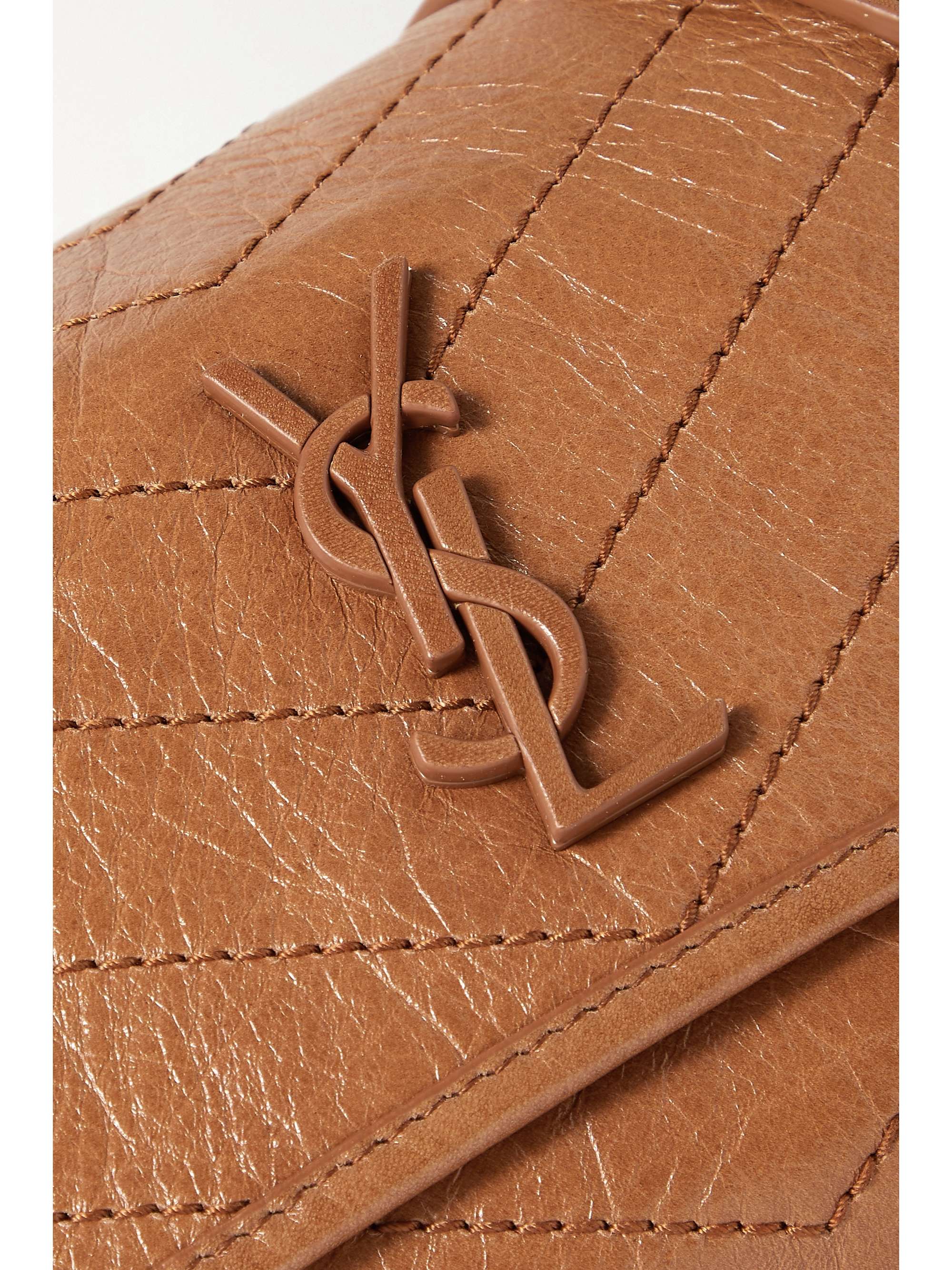 SAINT LAURENT Niki Baby mittelgroße Schultertasche aus gestepptem Leder in Knitteroptik