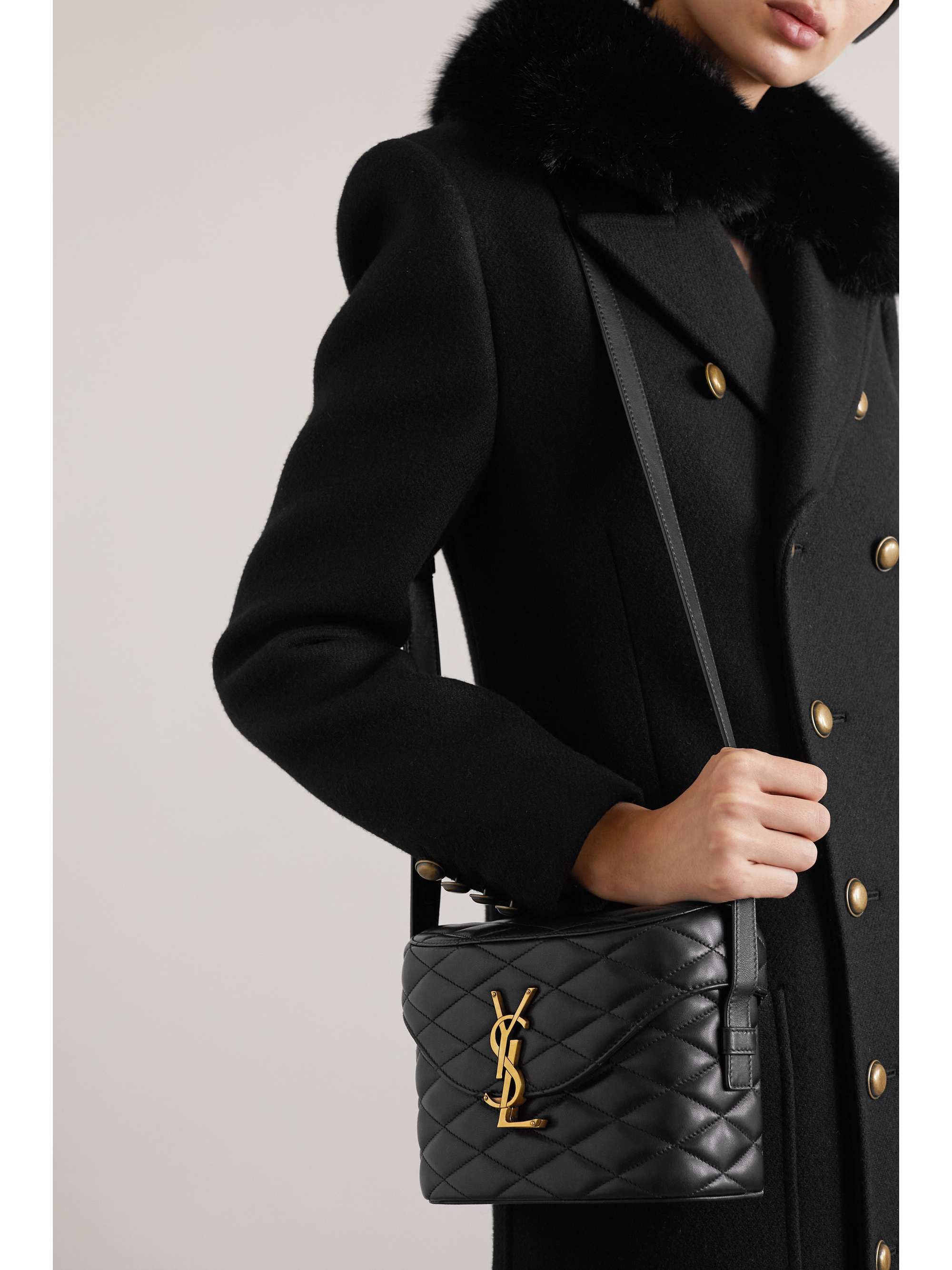 June Quilted Leather Shoulder Bag in Black - Saint Laurent