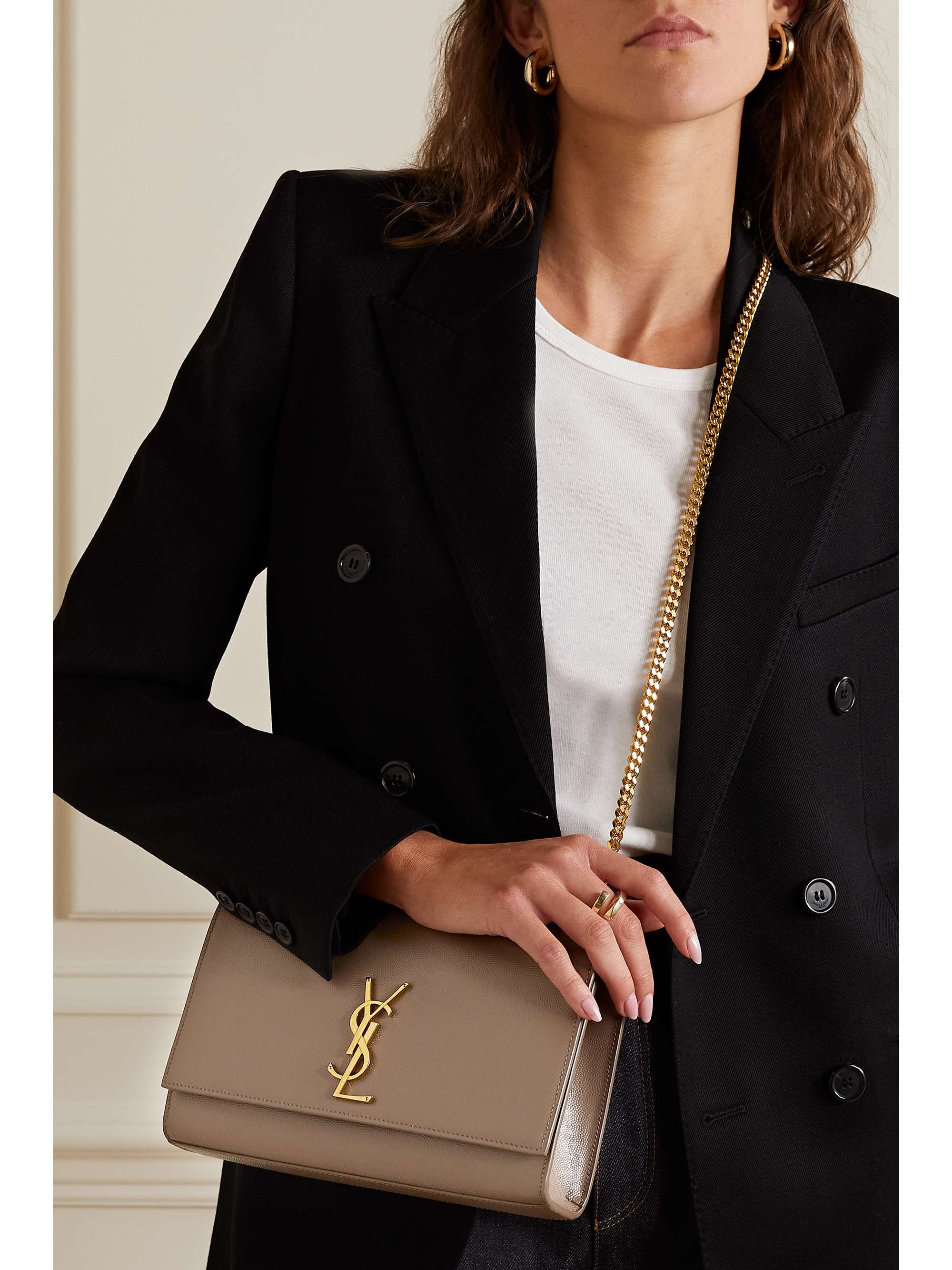 SAINT LAURENT Kate texturedleather shoulder bag NETAPORTER