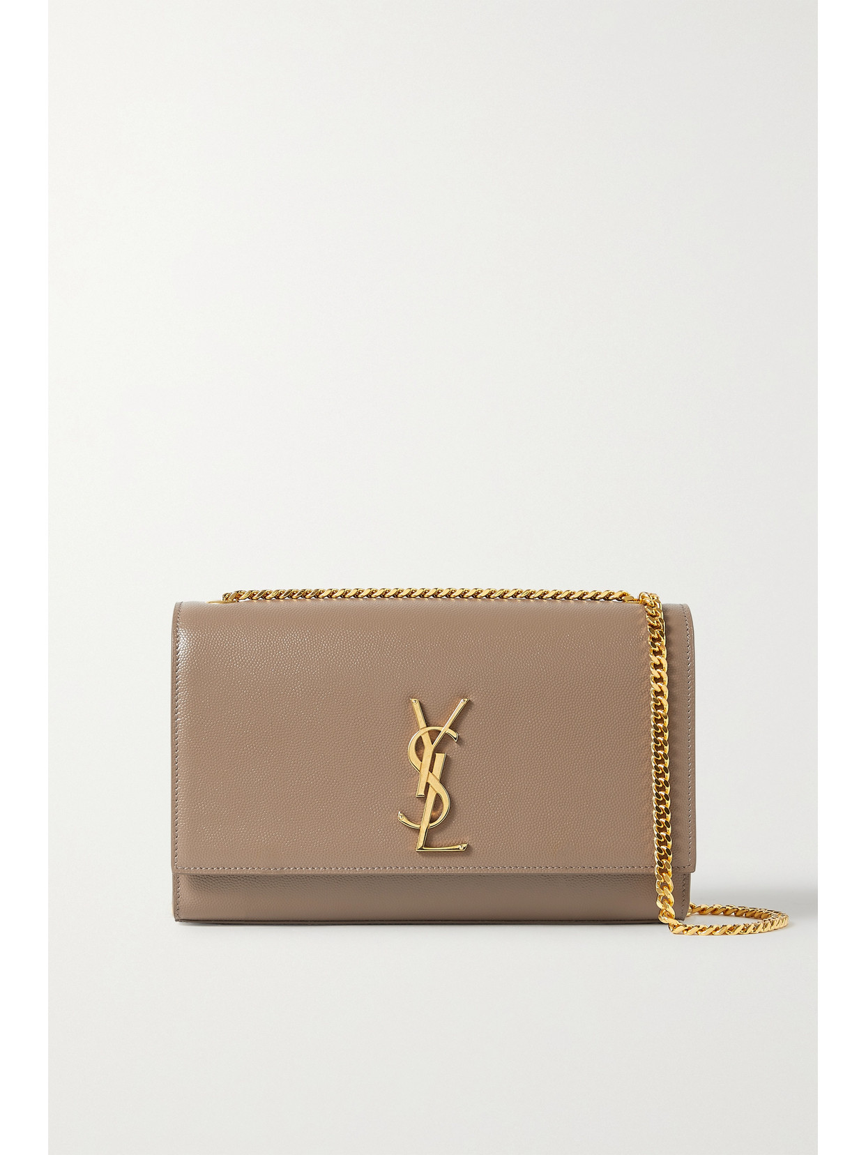 Saint Laurent Kate Small Ysl Crossbody Bag In Grained Leather In Brown