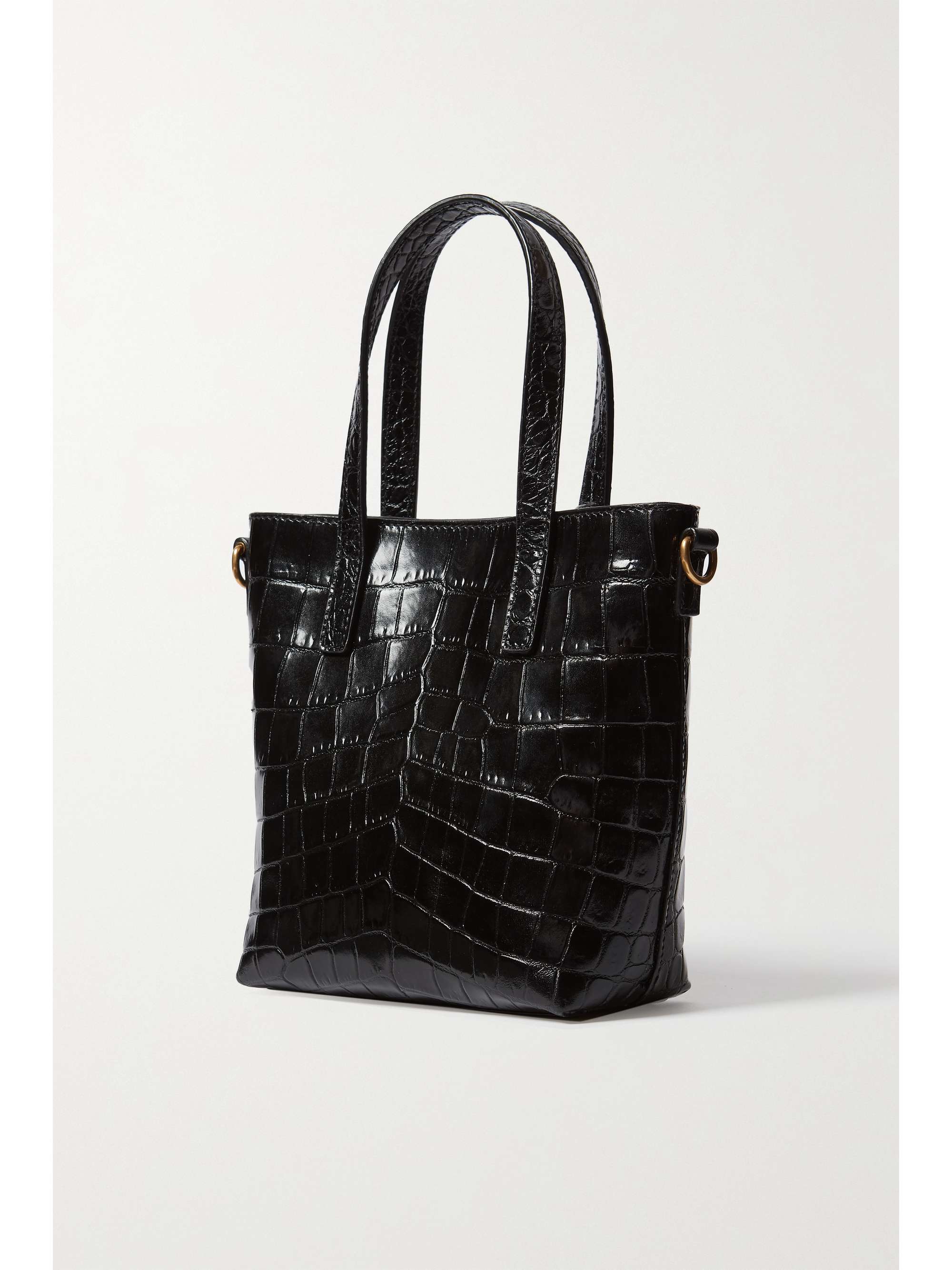 SAINT LAURENT Toy mini Tote aus Leder mit Krokodileffekt