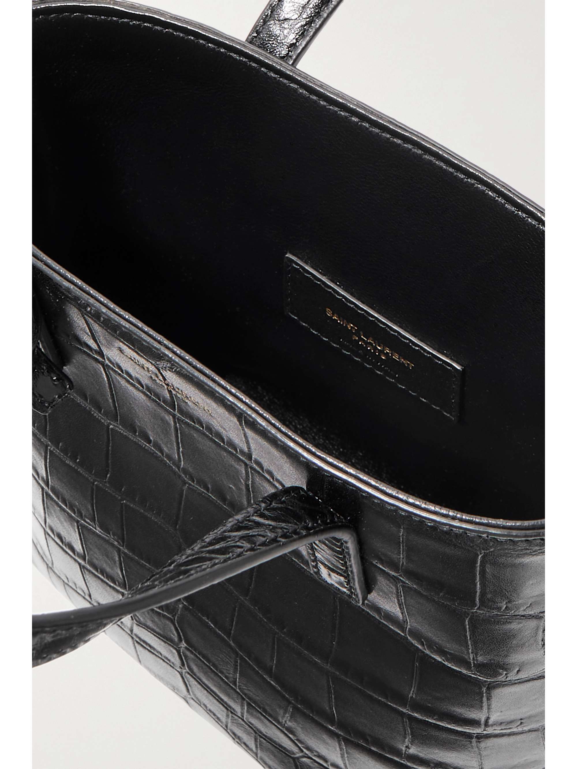 SAINT LAURENT Toy mini Tote aus Leder mit Krokodileffekt