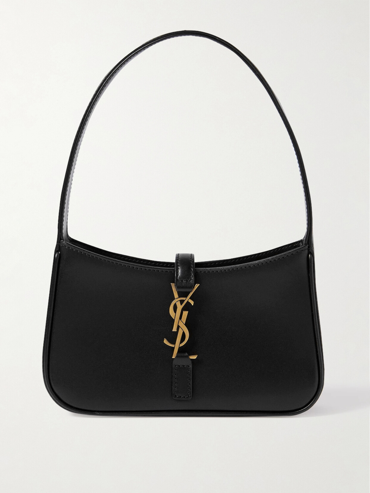 Saint Laurent Le 5 A 7 Mini Ysl Shoulder Bag In Satin In Black