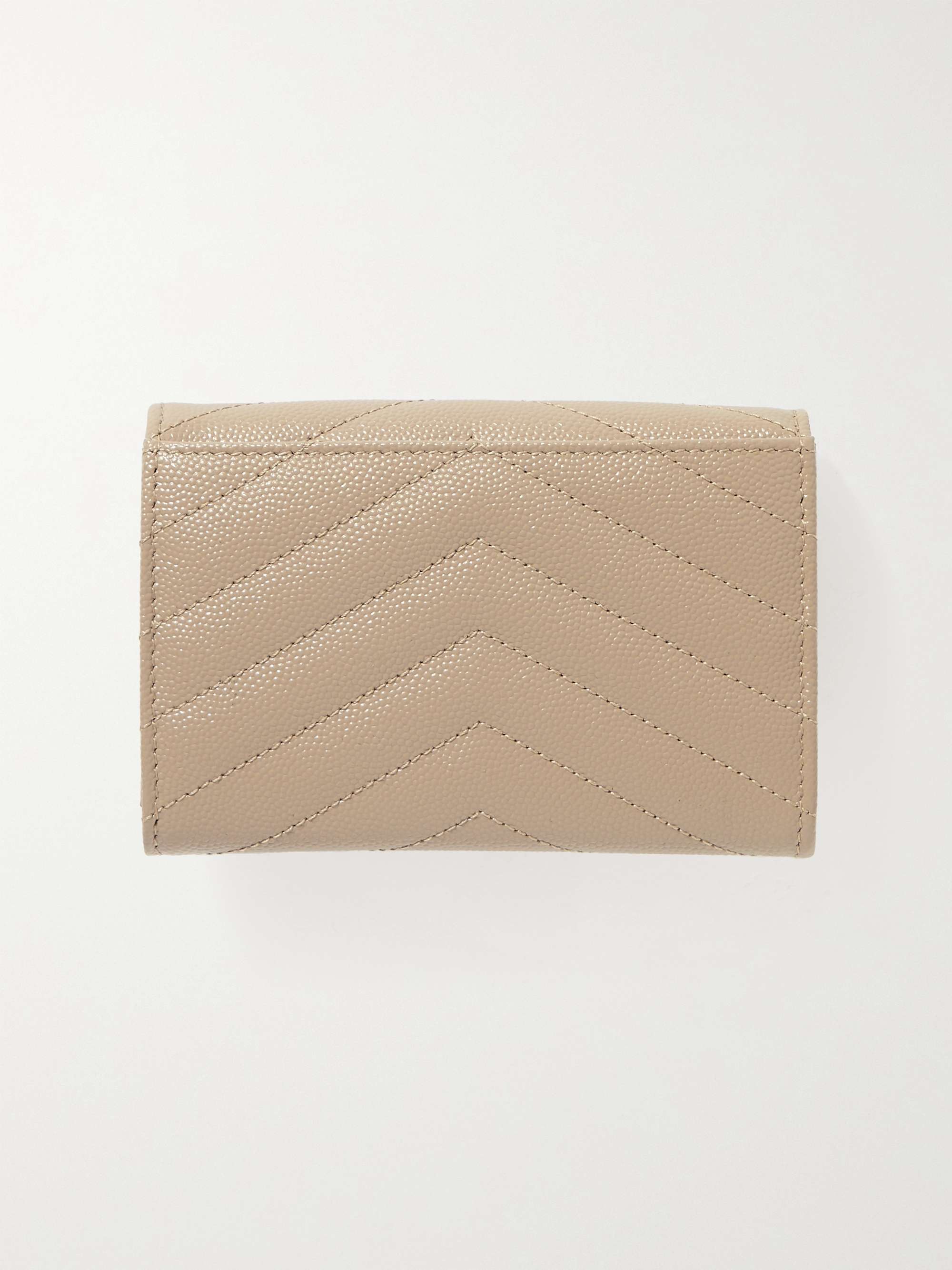 SAINT LAURENT Monogramme Envelope quilted textured-leather wallet