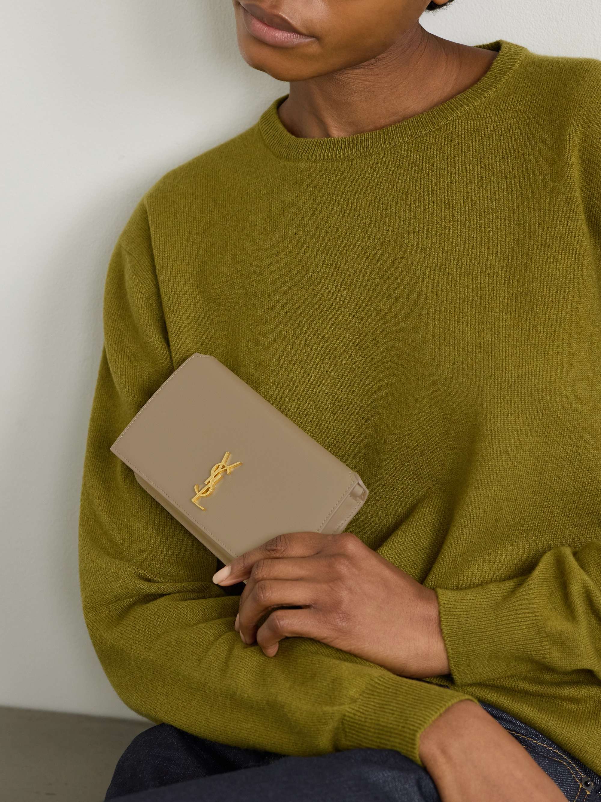 SAINT LAURENT Monogramme leather pouch