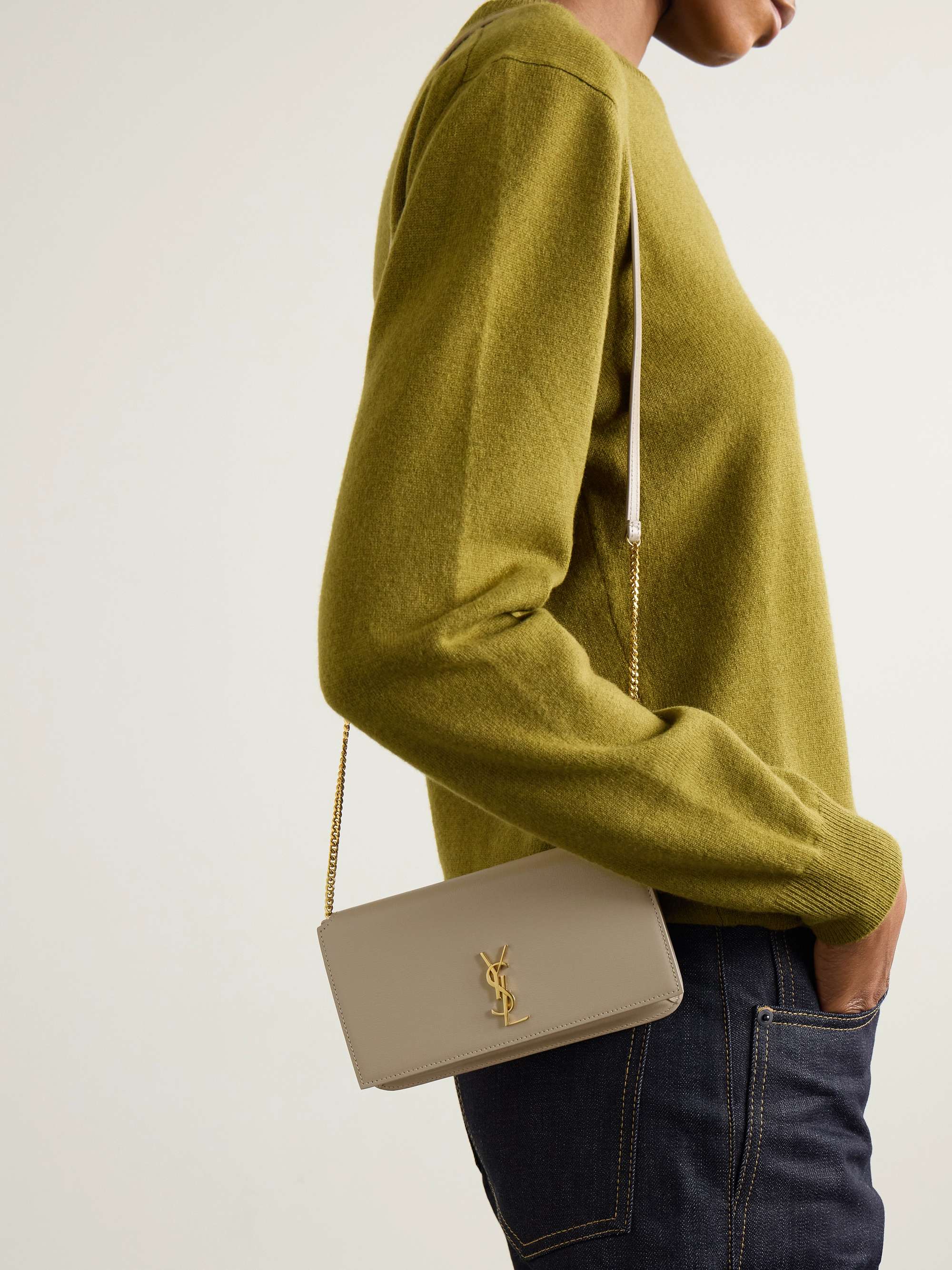 SAINT LAURENT Monogramme leather pouch