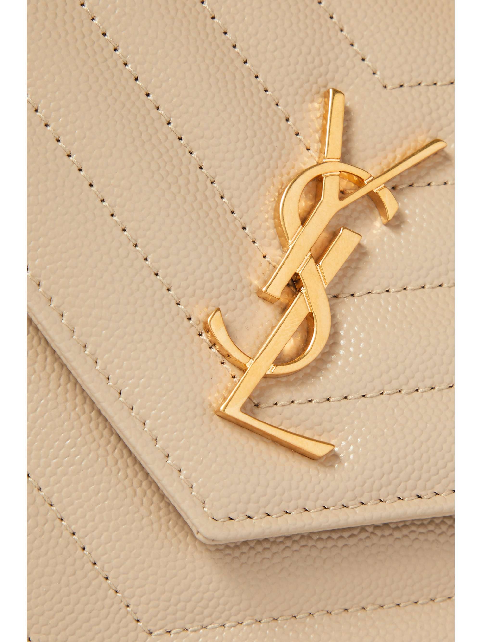 SAINT LAURENT Monogramme quilted textured-leather shoulder bag