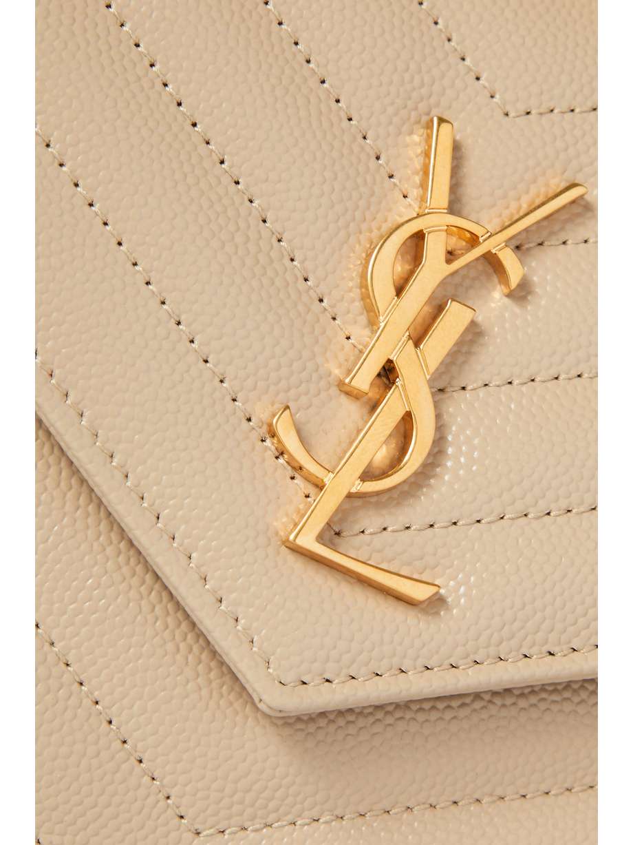 SAINT LAURENT Cassandre quilted texturedleather shoulder bag NETA