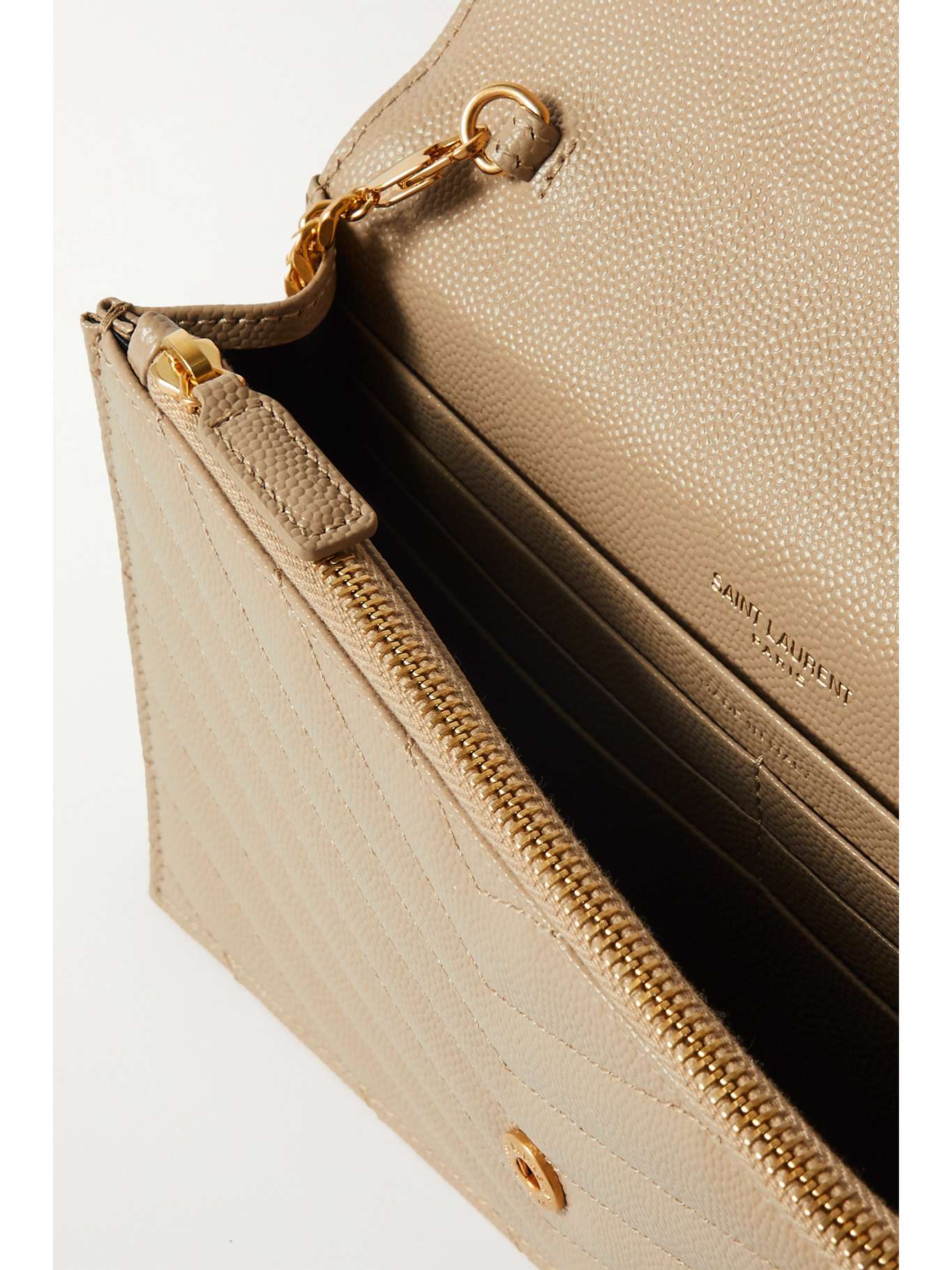 SAINT LAURENT Cassandre quilted texturedleather shoulder bag NETA