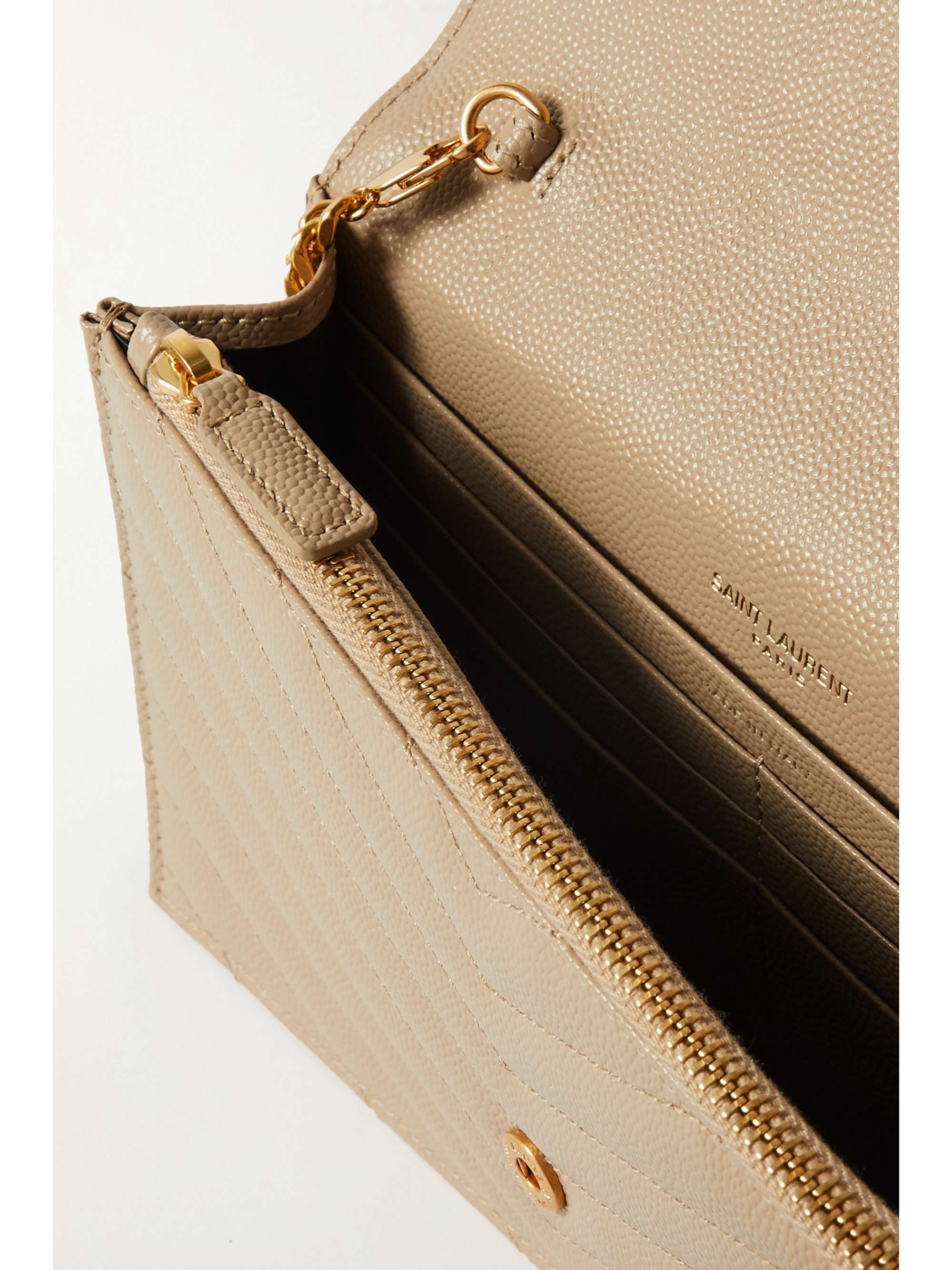 SAINT LAURENT Monogramme quilted textured-leather shoulder bag