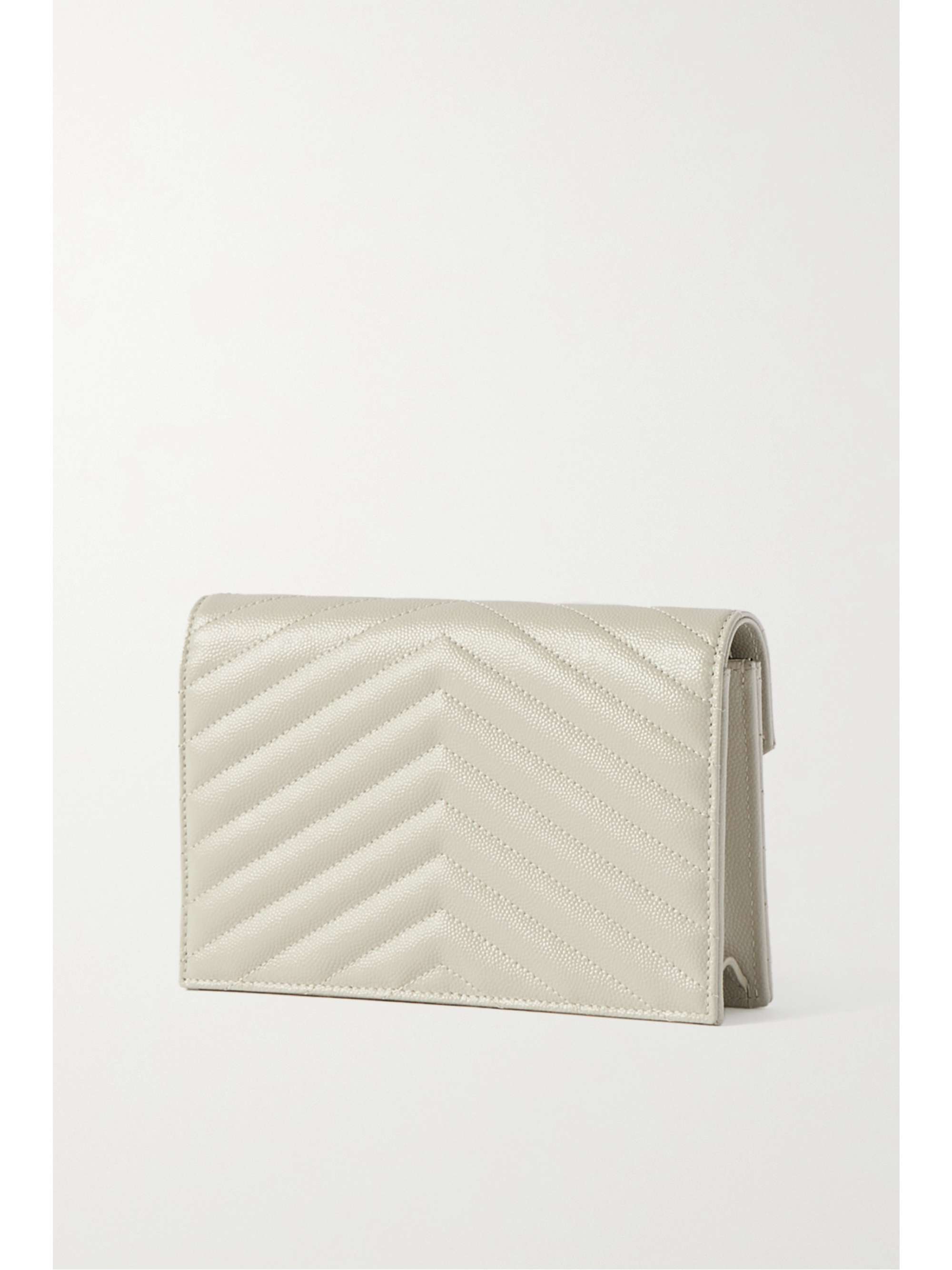 SAINT LAURENT Monogramme quilted textured-leather shoulder bag