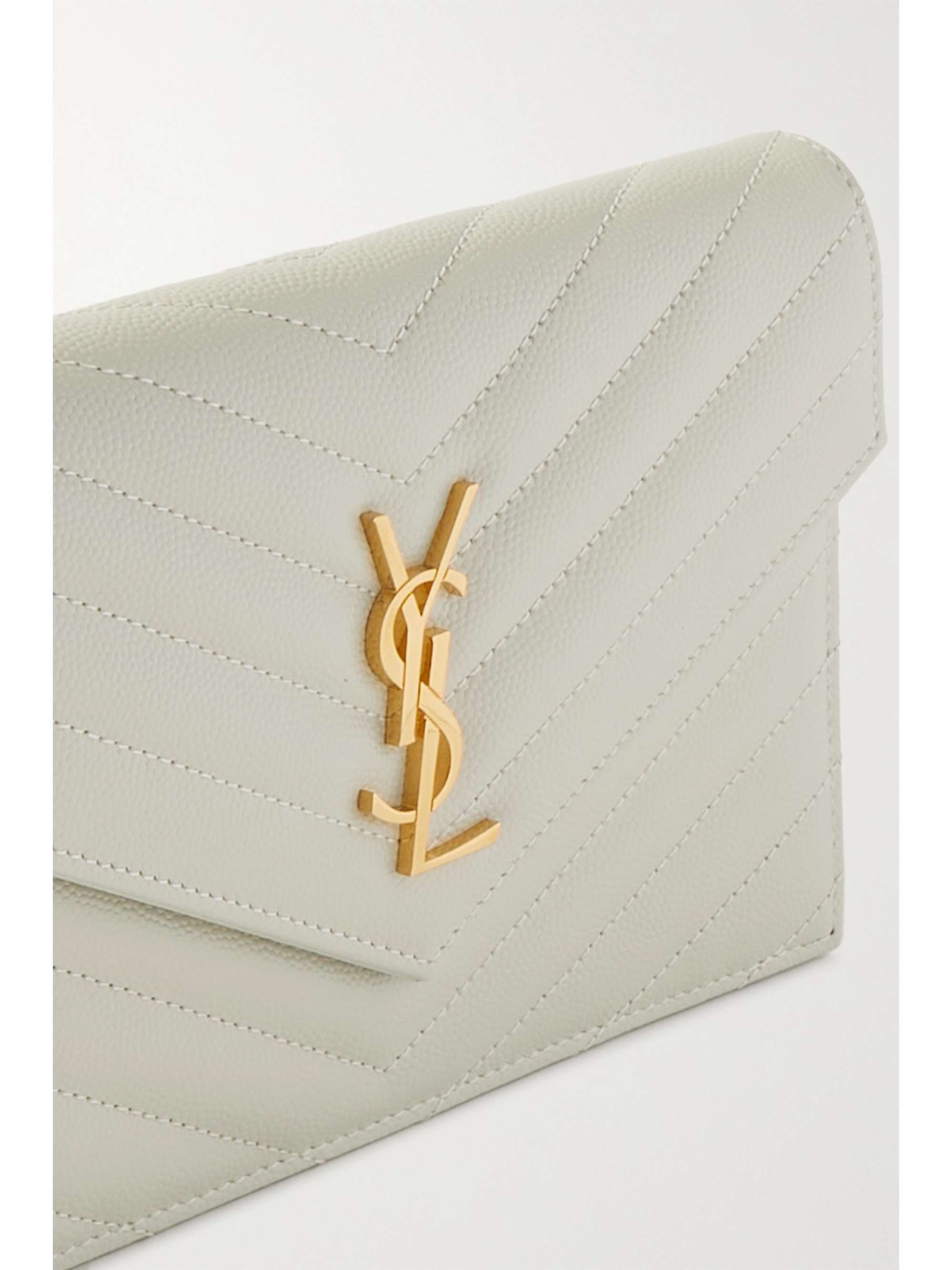 SAINT LAURENT Monogramme quilted textured-leather shoulder bag