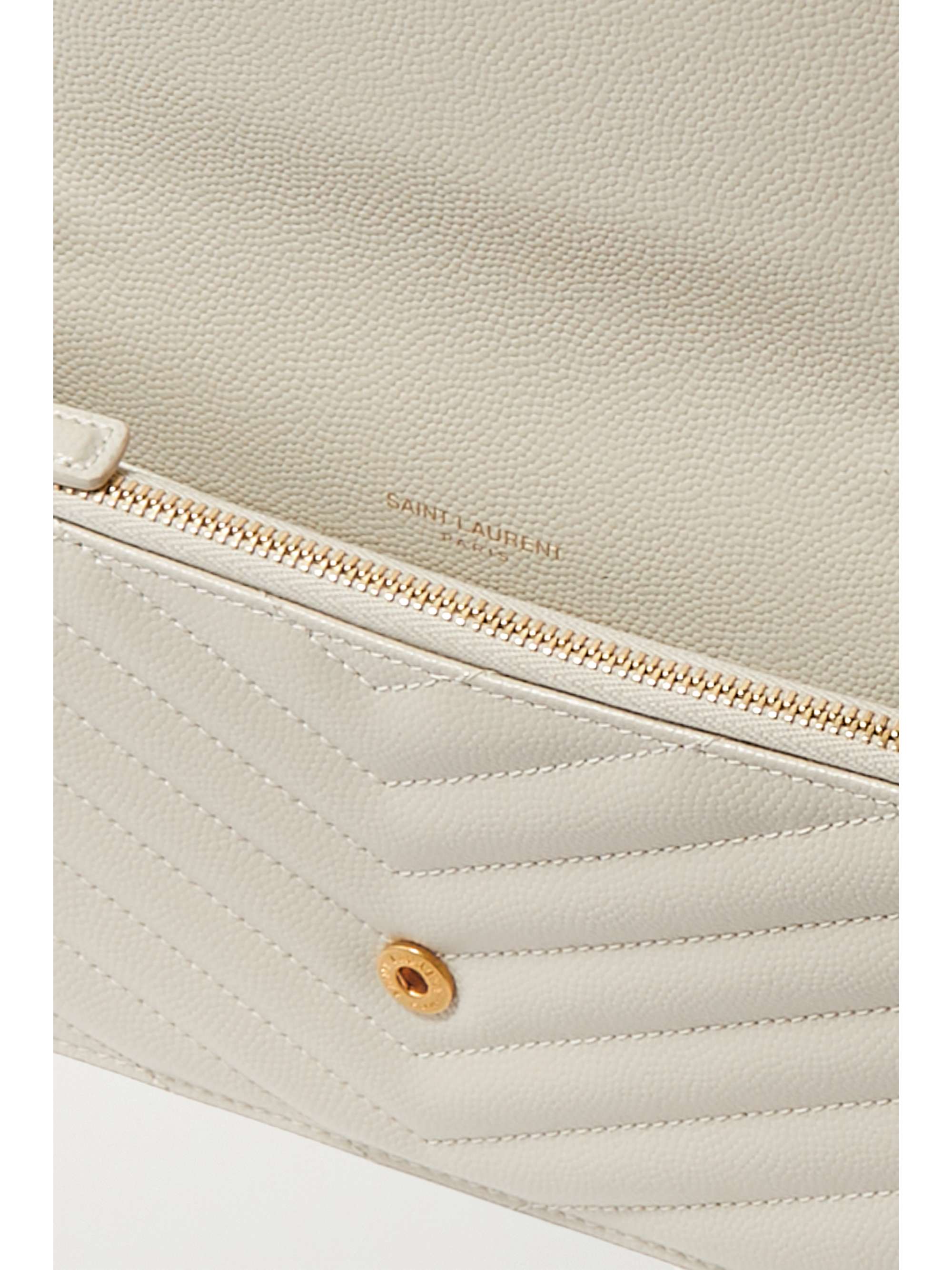 SAINT LAURENT Monogramme quilted textured-leather shoulder bag