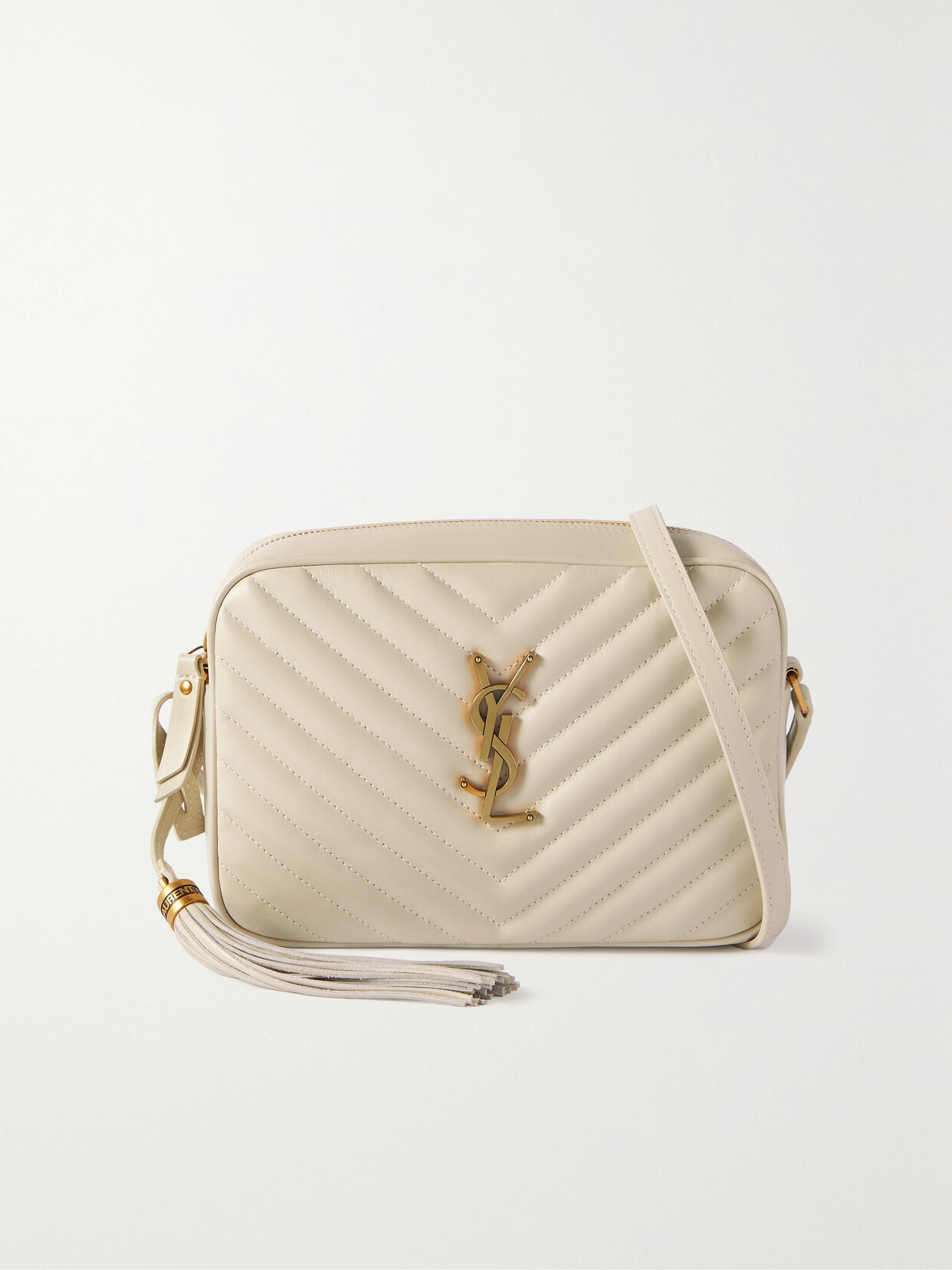 SAINT LAURENT - Lou Medium Quilted Leather Shoulder Bag - White