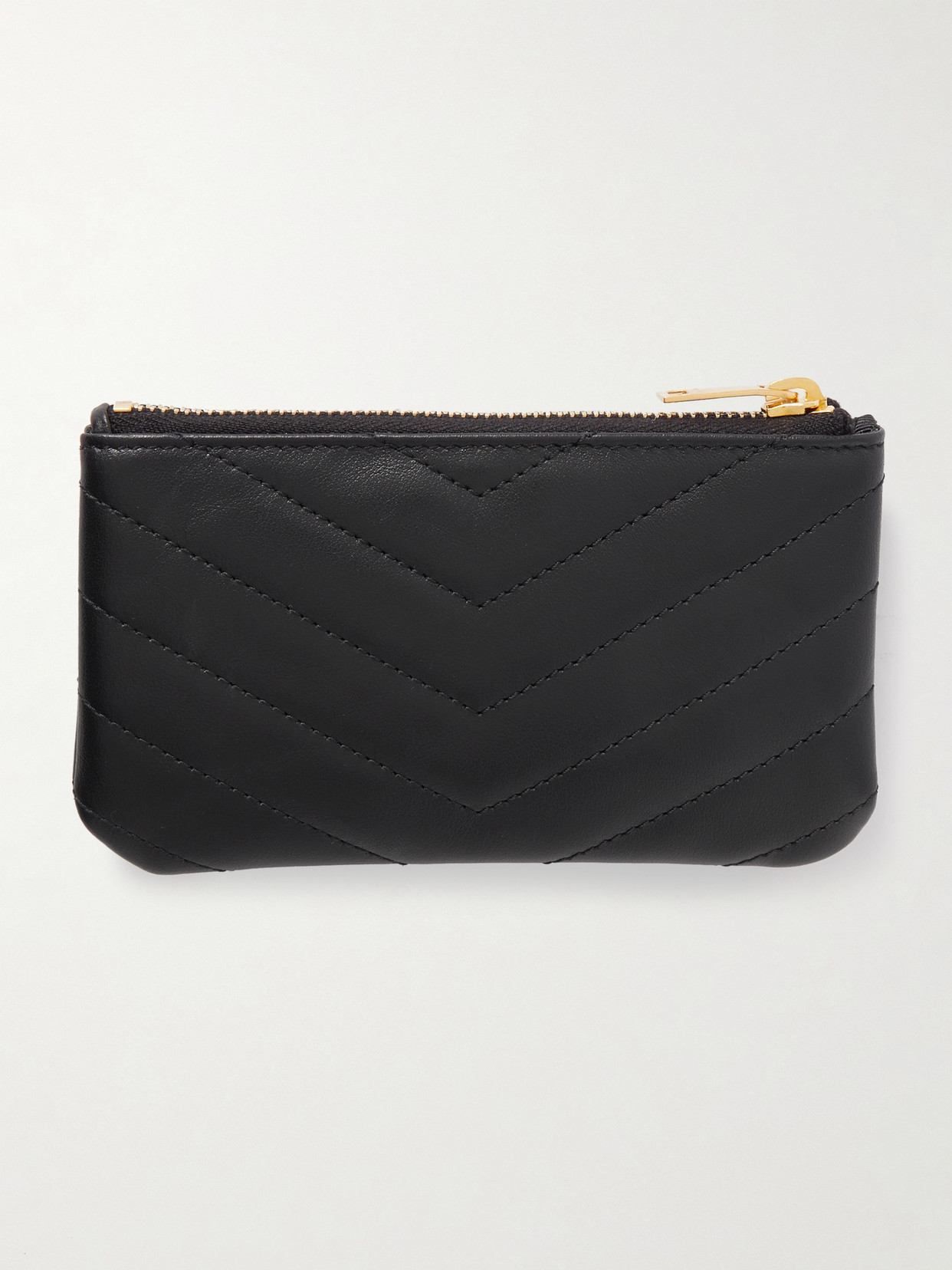 Saint Laurent Cassandre Quilted Leather Wallet In Black