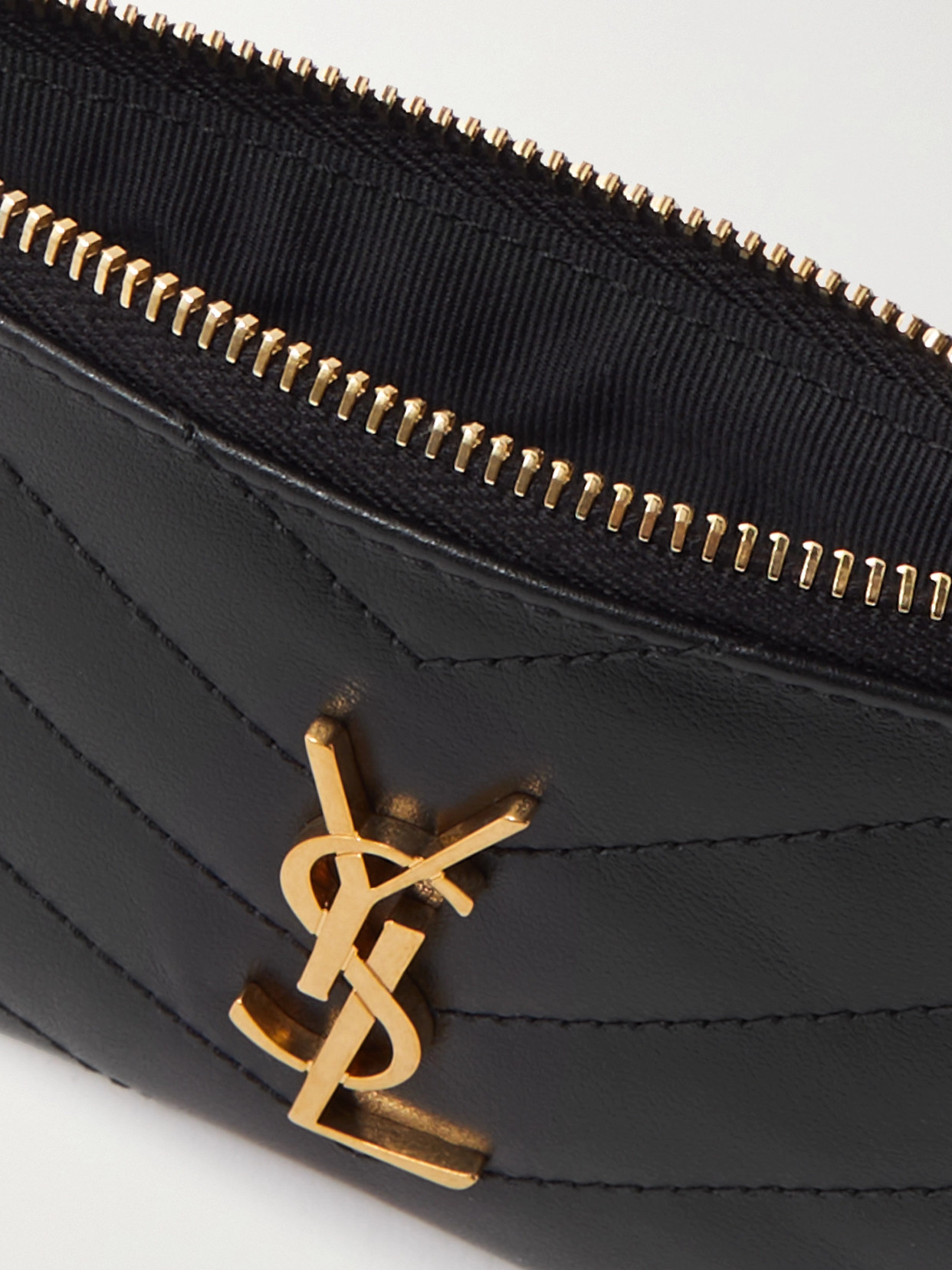 Saint Laurent Cassandre Quilted Leather Wallet In Black