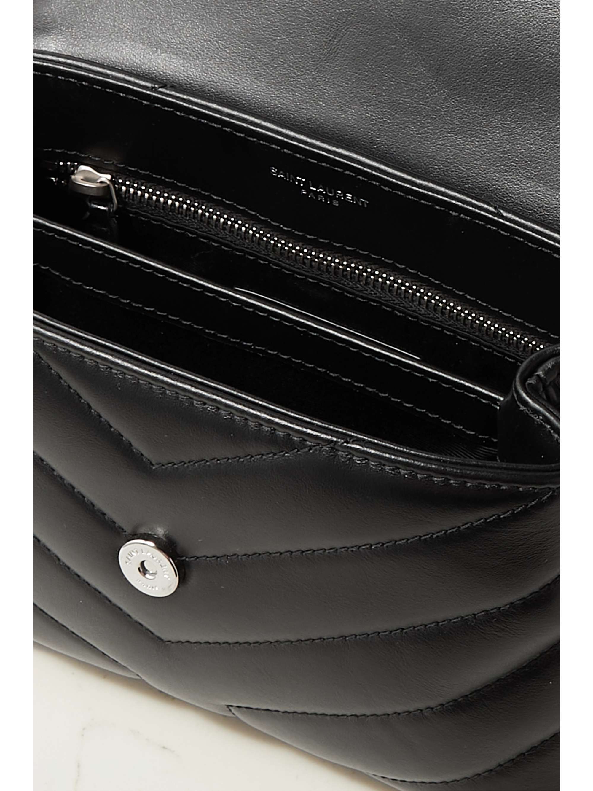 SAINT LAURENT Loulou Toy Schultertasche aus gestepptem Leder