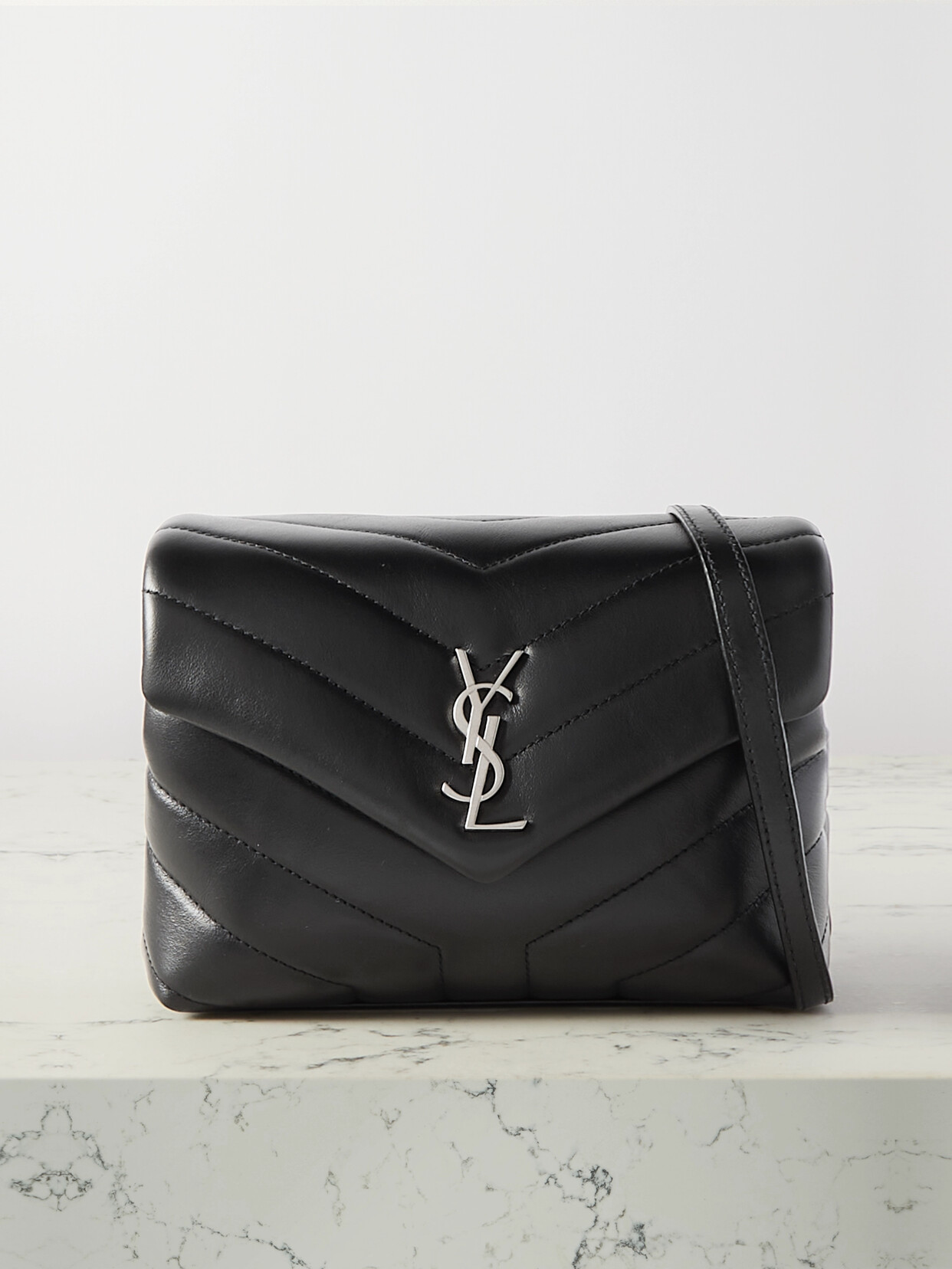 Shop Saint Laurent Loulou Toy Quilted Leather Shoulder Bag In Black