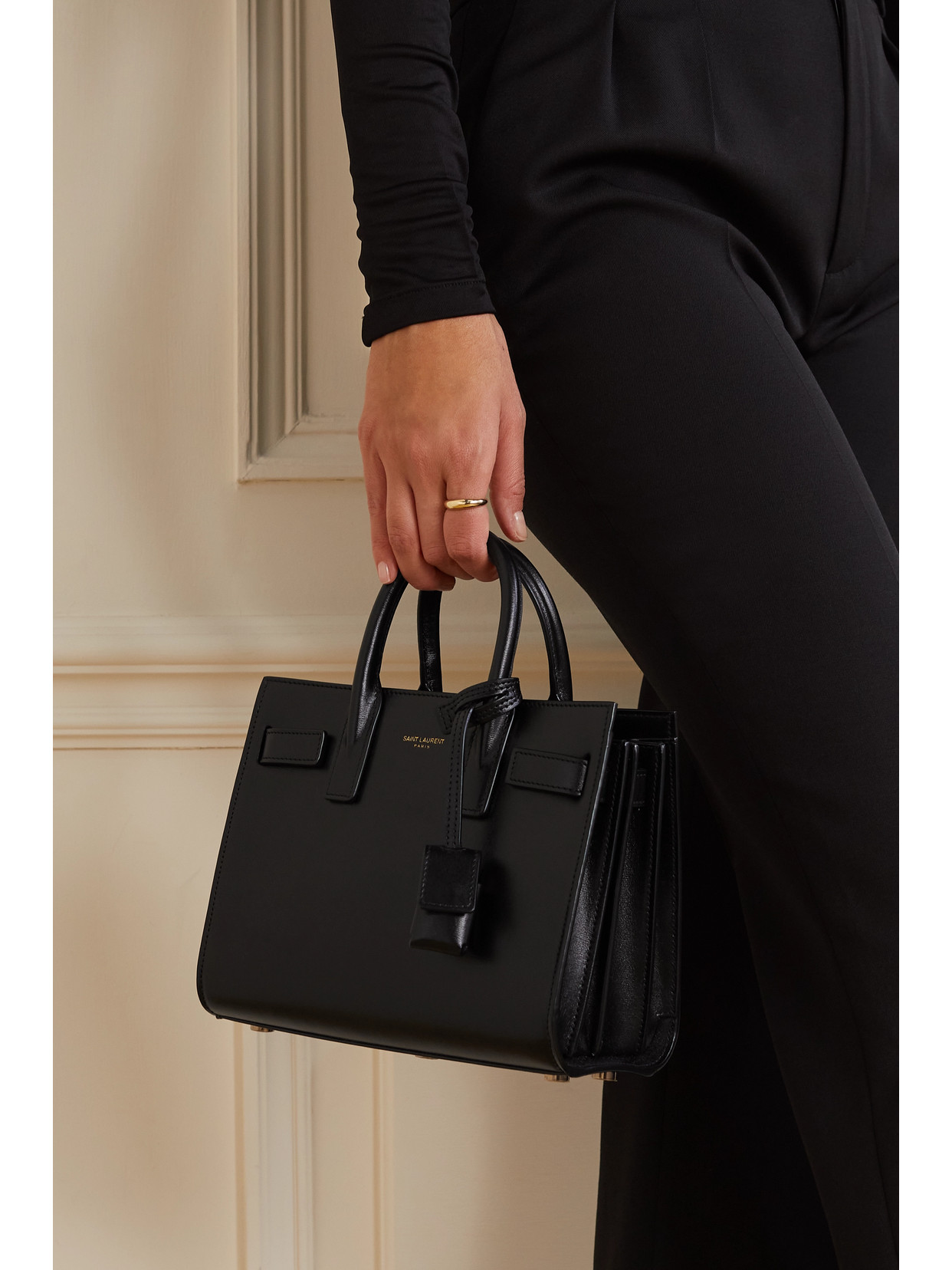 Shop Saint Laurent Sac De Jour Nano Leather Tote In Black