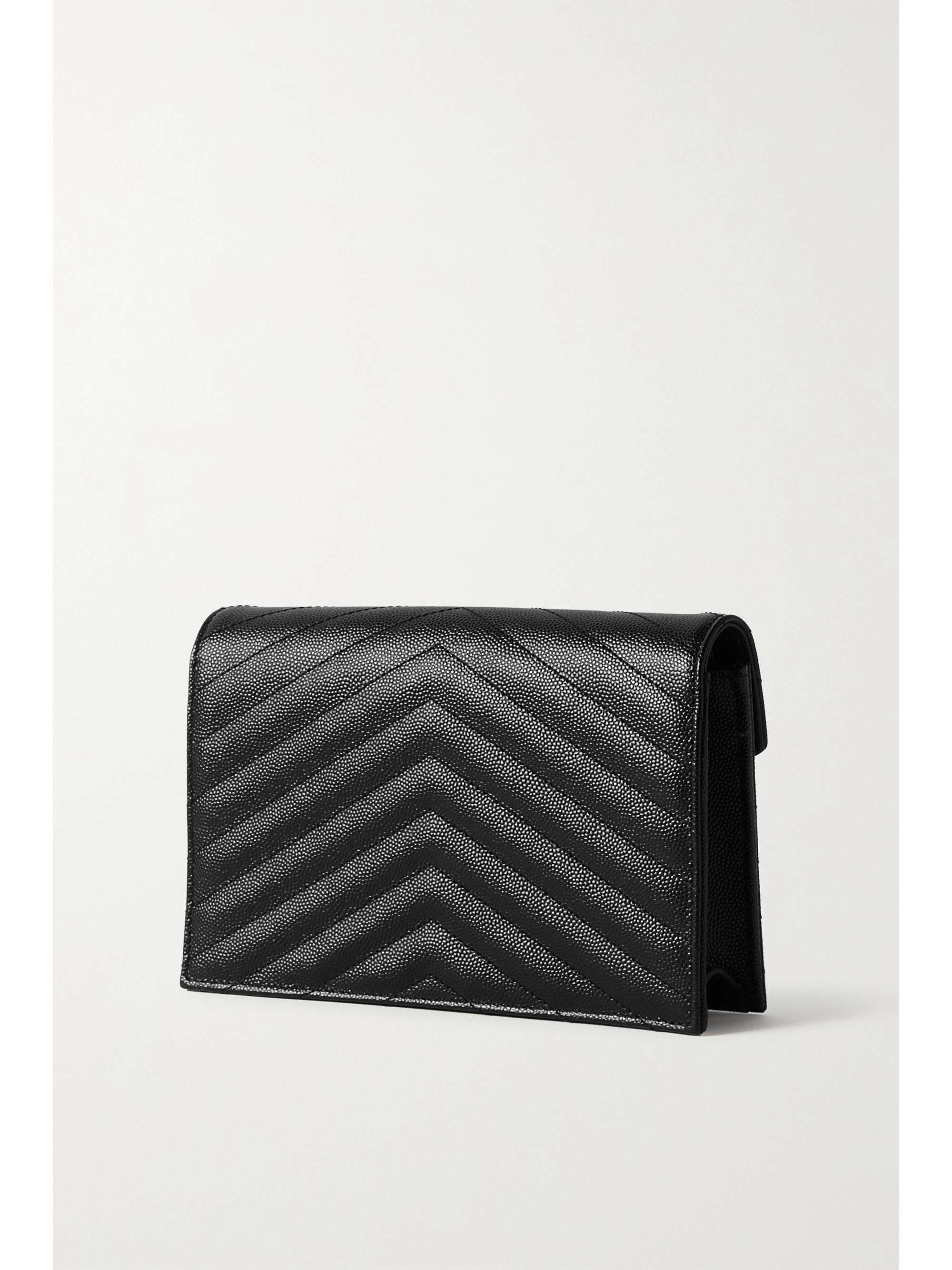SAINT LAURENT Monogramme quilted textured-leather shoulder bag