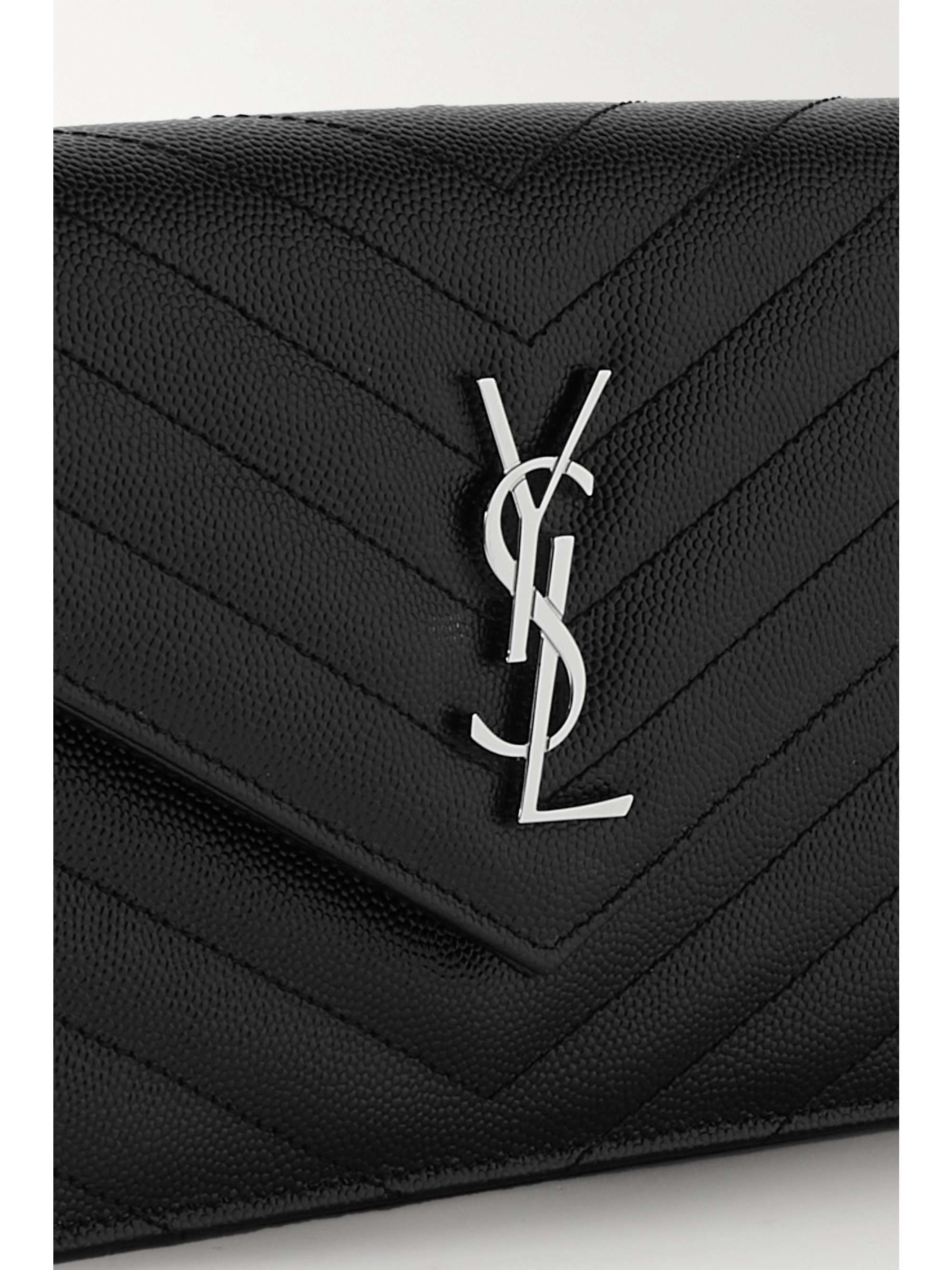 SAINT LAURENT Monogramme quilted textured-leather shoulder bag